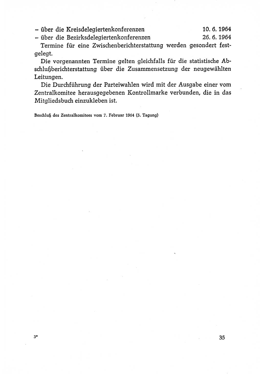 Dokumente der Sozialistischen Einheitspartei Deutschlands (SED) [Deutsche Demokratische Republik (DDR)] 1964-1965, Seite 35 (Dok. SED DDR 1964-1965, S. 35)