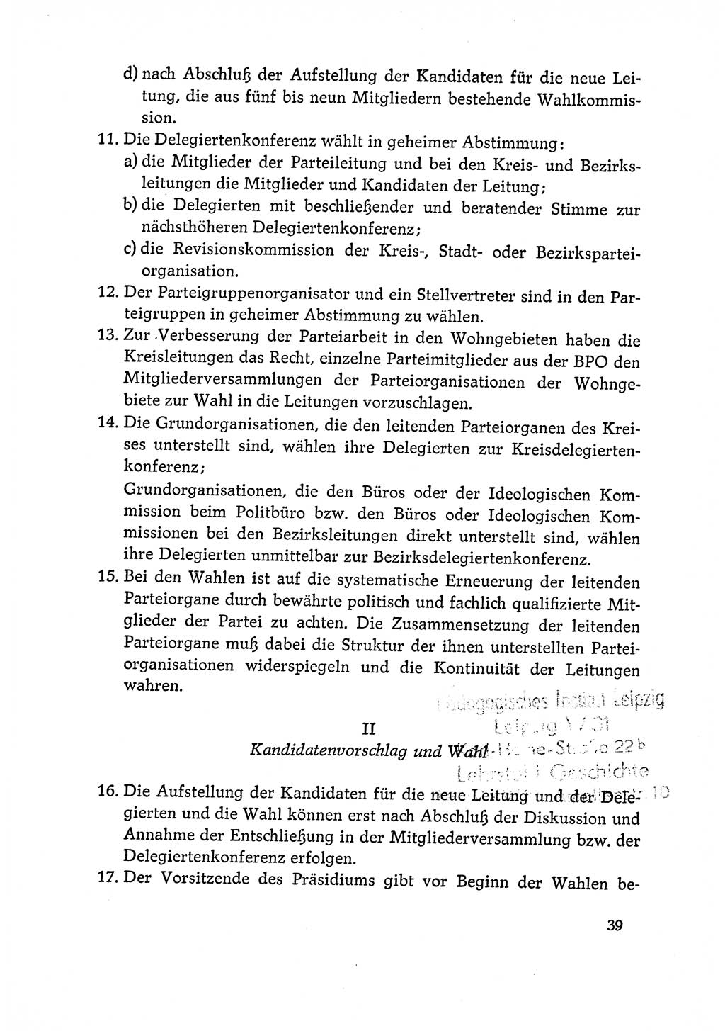 Dokumente der Sozialistischen Einheitspartei Deutschlands (SED) [Deutsche Demokratische Republik (DDR)] 1964-1965, Seite 39 (Dok. SED DDR 1964-1965, S. 39)