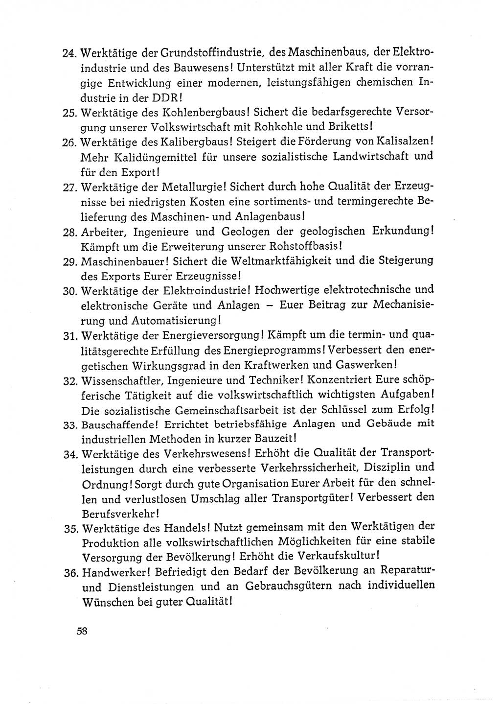 Dokumente der Sozialistischen Einheitspartei Deutschlands (SED) [Deutsche Demokratische Republik (DDR)] 1964-1965, Seite 58 (Dok. SED DDR 1964-1965, S. 58)