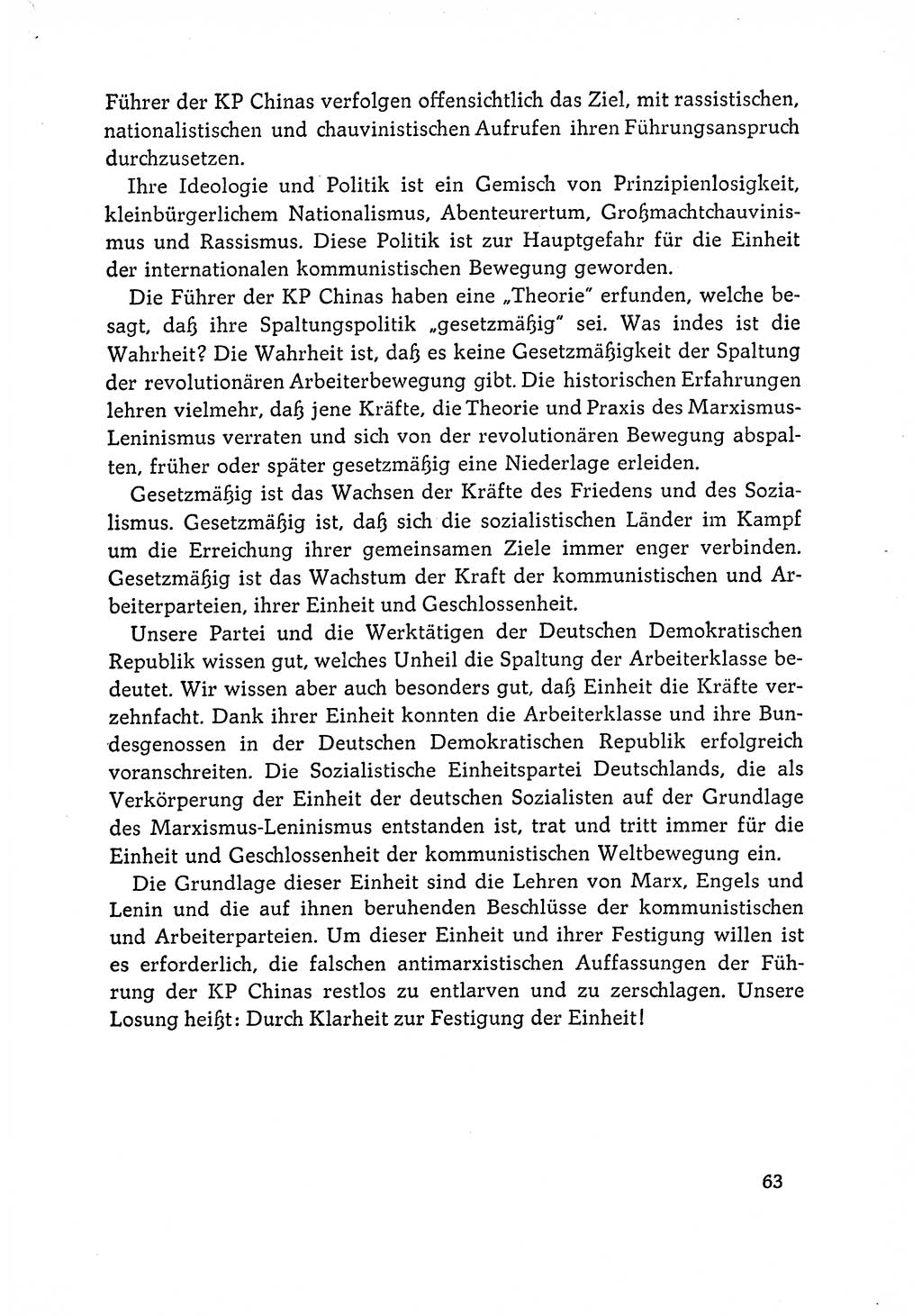 Dokumente der Sozialistischen Einheitspartei Deutschlands (SED) [Deutsche Demokratische Republik (DDR)] 1964-1965, Seite 63 (Dok. SED DDR 1964-1965, S. 63)