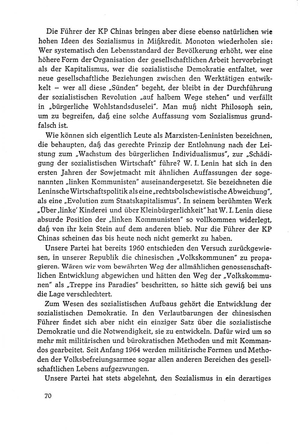 Dokumente der Sozialistischen Einheitspartei Deutschlands (SED) [Deutsche Demokratische Republik (DDR)] 1964-1965, Seite 70 (Dok. SED DDR 1964-1965, S. 70)