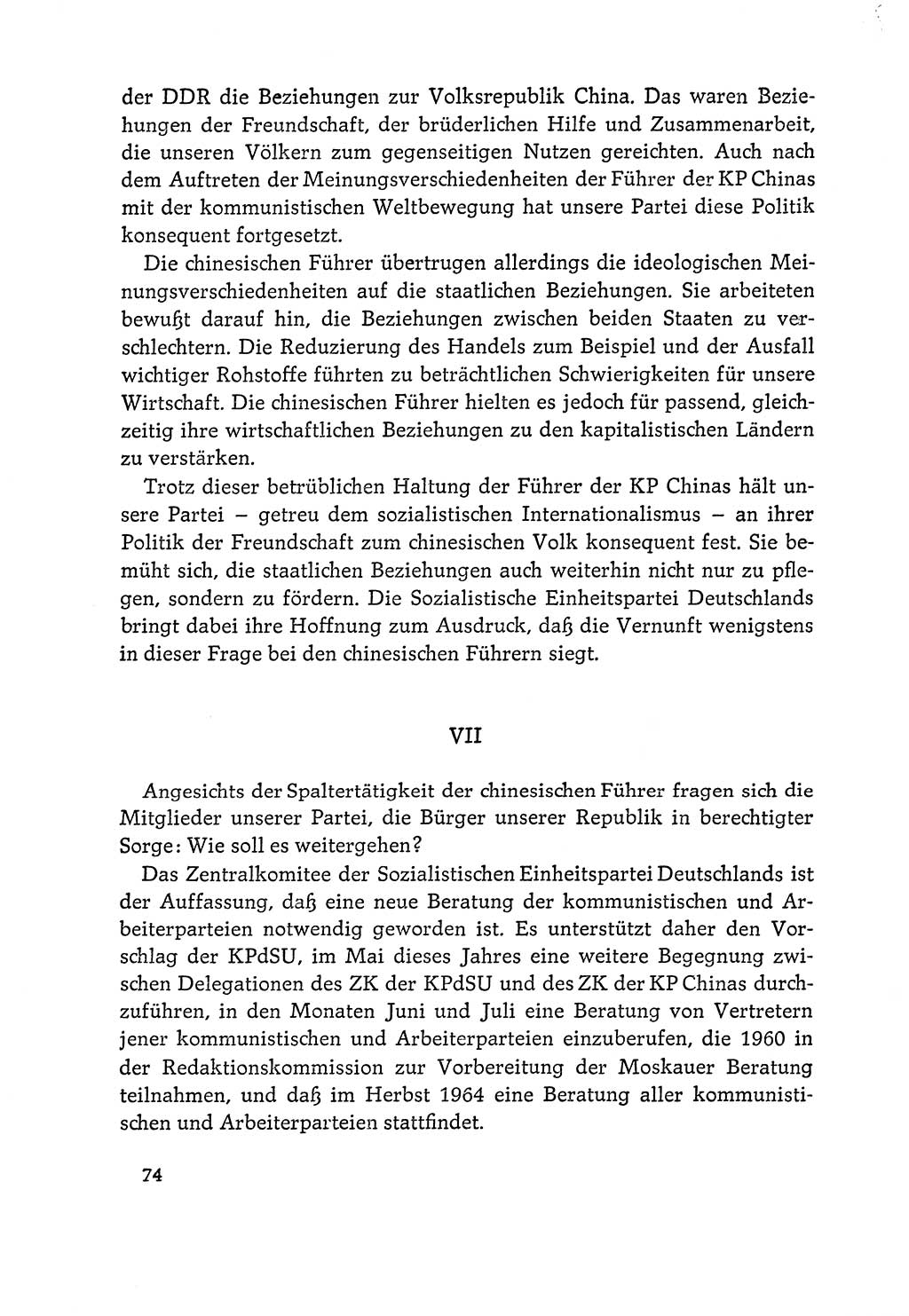 Dokumente der Sozialistischen Einheitspartei Deutschlands (SED) [Deutsche Demokratische Republik (DDR)] 1964-1965, Seite 74 (Dok. SED DDR 1964-1965, S. 74)