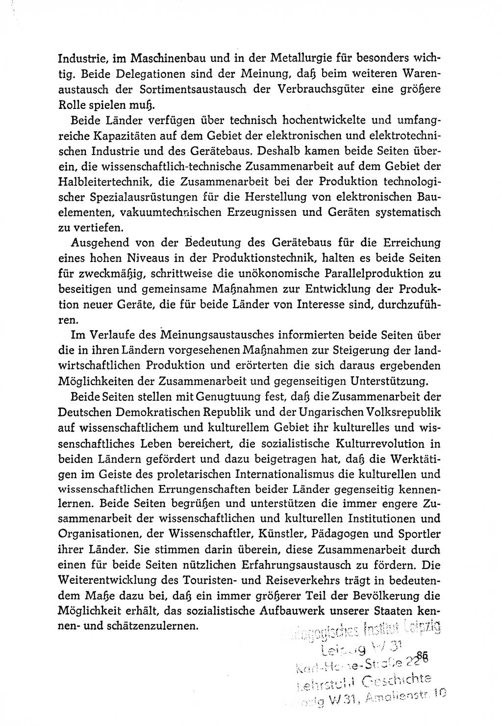Dokumente der Sozialistischen Einheitspartei Deutschlands (SED) [Deutsche Demokratische Republik (DDR)] 1964-1965, Seite 85 (Dok. SED DDR 1964-1965, S. 85)