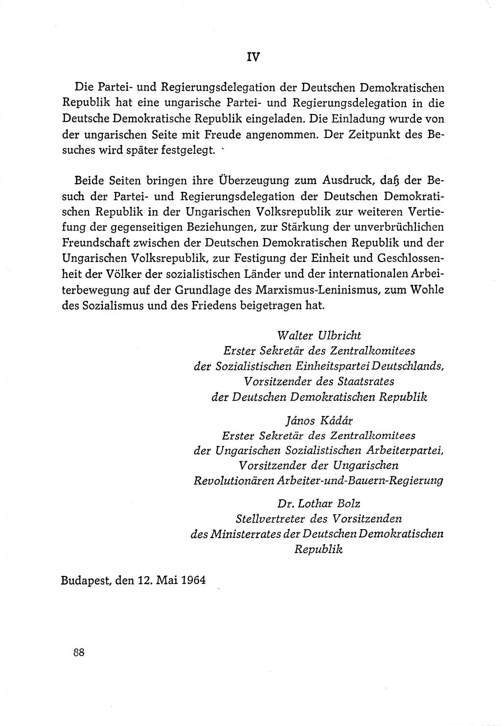 Dokumente der Sozialistischen Einheitspartei Deutschlands (SED) [Deutsche Demokratische Republik (DDR)] 1964-1965, Seite 88 (Dok. SED DDR 1964-1965, S. 88)