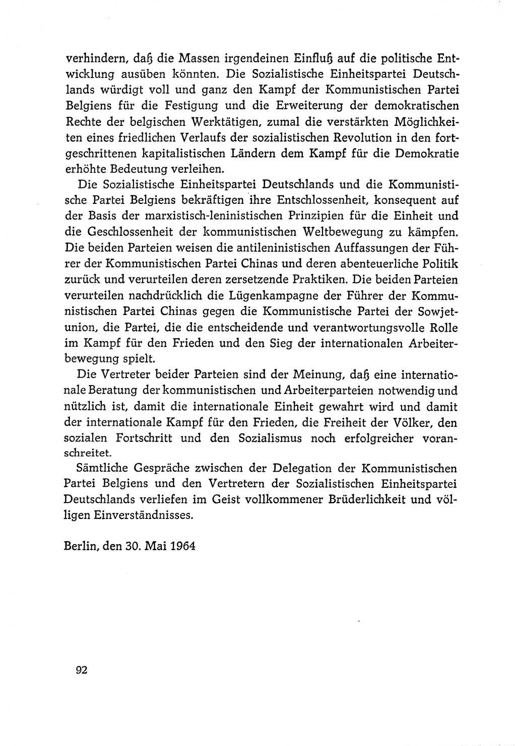 Dokumente der Sozialistischen Einheitspartei Deutschlands (SED) [Deutsche Demokratische Republik (DDR)] 1964-1965, Seite 92 (Dok. SED DDR 1964-1965, S. 92)