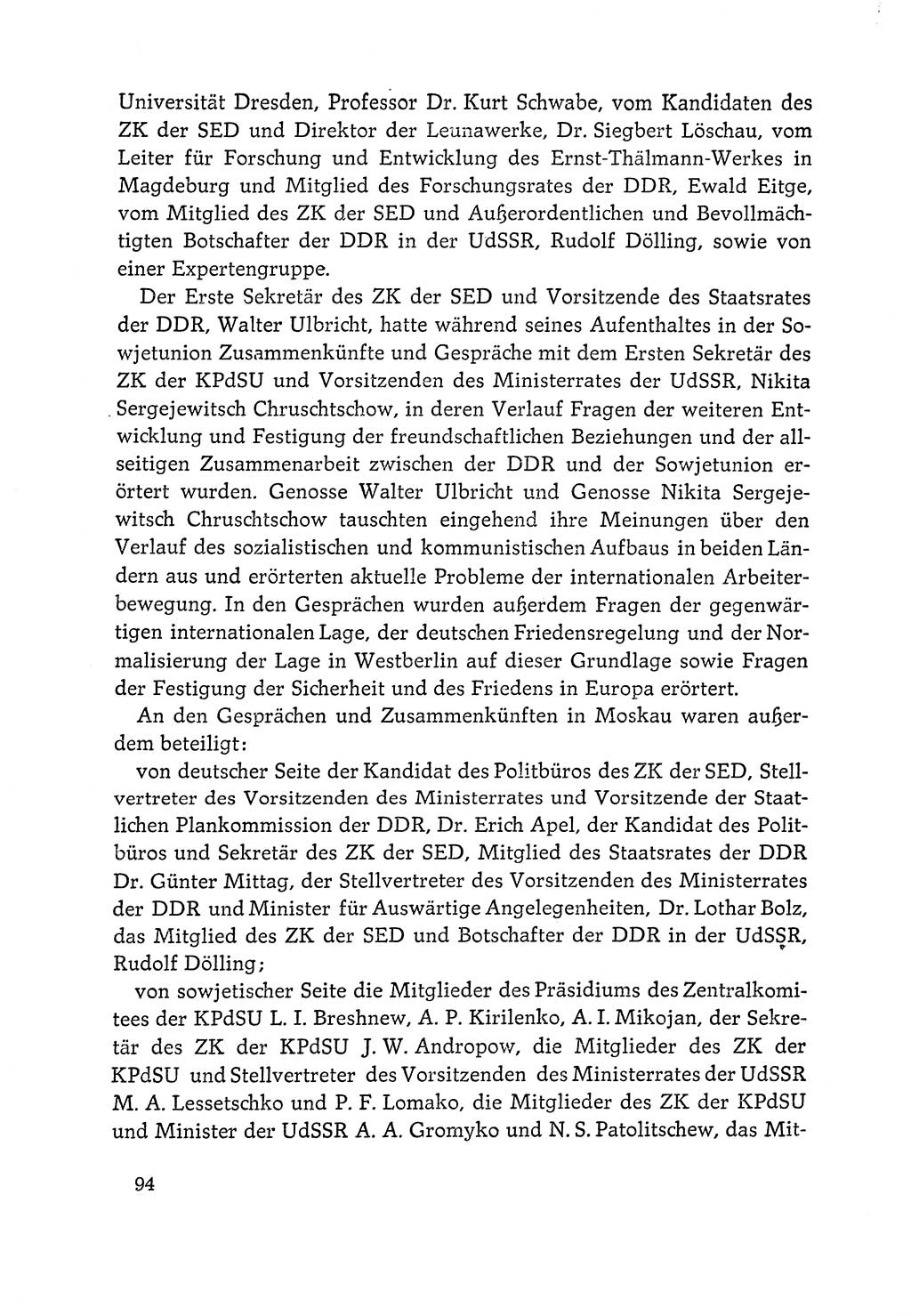 Dokumente der Sozialistischen Einheitspartei Deutschlands (SED) [Deutsche Demokratische Republik (DDR)] 1964-1965, Seite 94 (Dok. SED DDR 1964-1965, S. 94)