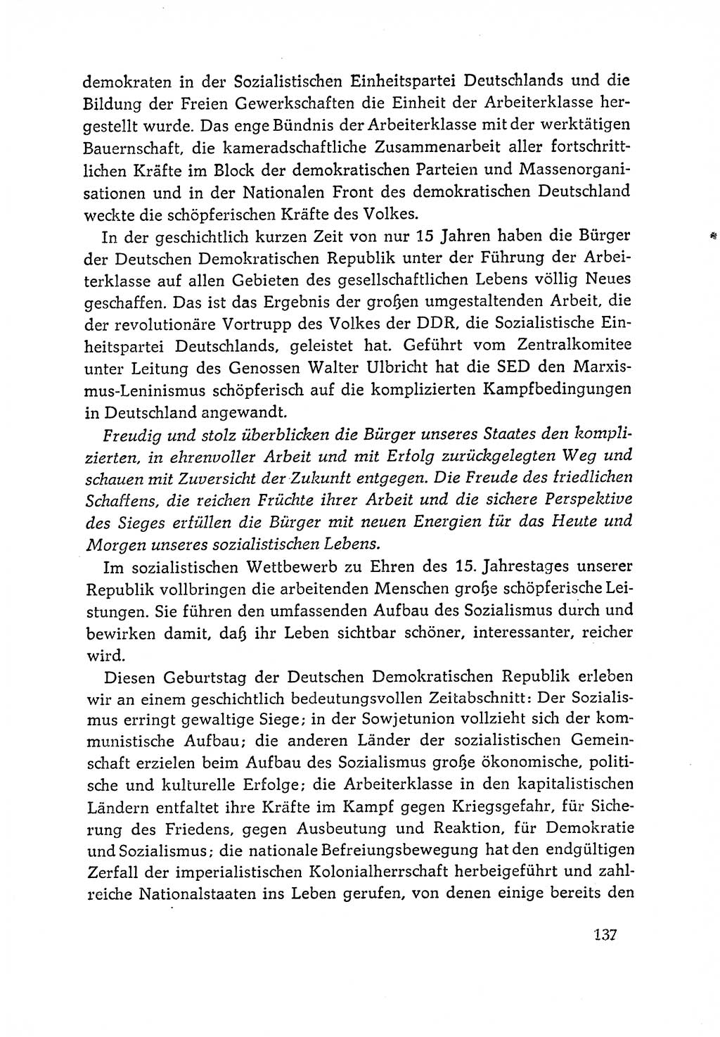 Dokumente der Sozialistischen Einheitspartei Deutschlands (SED) [Deutsche Demokratische Republik (DDR)] 1964-1965, Seite 137 (Dok. SED DDR 1964-1965, S. 137)