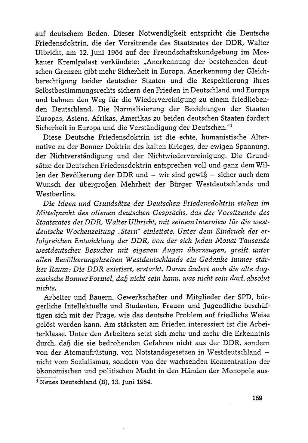 Dokumente der Sozialistischen Einheitspartei Deutschlands (SED) [Deutsche Demokratische Republik (DDR)] 1964-1965, Seite 169 (Dok. SED DDR 1964-1965, S. 169)