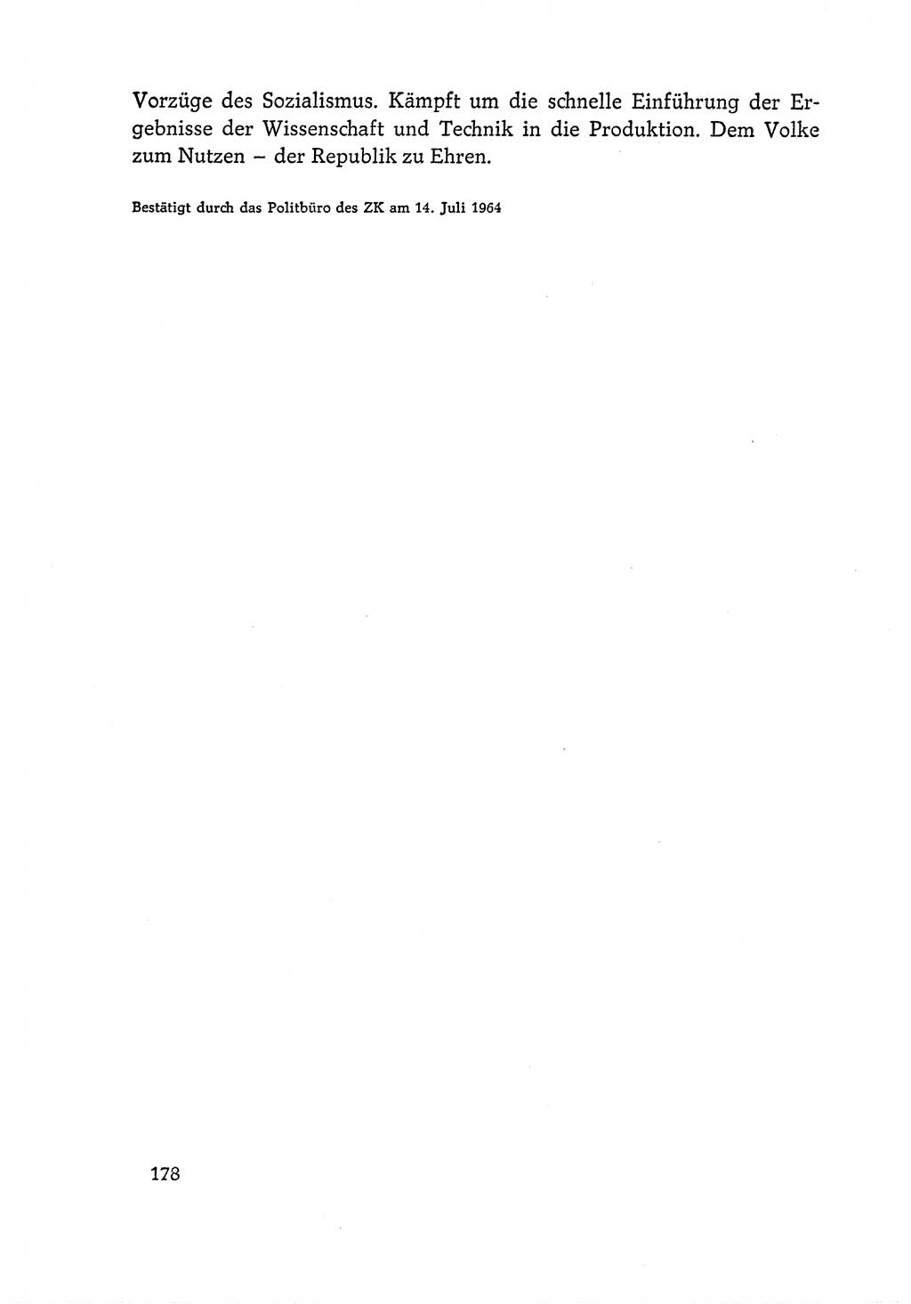 Dokumente der Sozialistischen Einheitspartei Deutschlands (SED) [Deutsche Demokratische Republik (DDR)] 1964-1965, Seite 178 (Dok. SED DDR 1964-1965, S. 178)