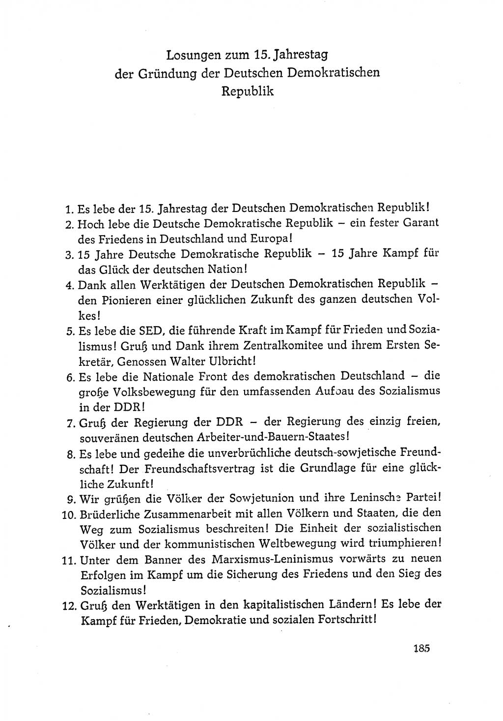 Dokumente der Sozialistischen Einheitspartei Deutschlands (SED) [Deutsche Demokratische Republik (DDR)] 1964-1965, Seite 185 (Dok. SED DDR 1964-1965, S. 185)