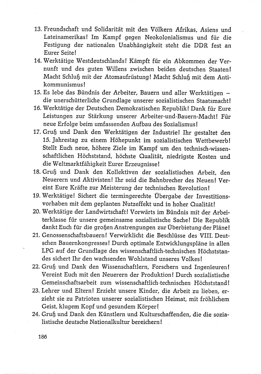 Dokumente der Sozialistischen Einheitspartei Deutschlands (SED) [Deutsche Demokratische Republik (DDR)] 1964-1965, Seite 186 (Dok. SED DDR 1964-1965, S. 186)