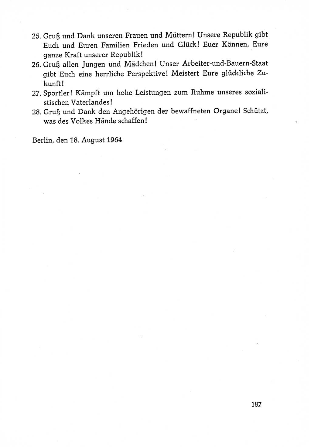 Dokumente der Sozialistischen Einheitspartei Deutschlands (SED) [Deutsche Demokratische Republik (DDR)] 1964-1965, Seite 187 (Dok. SED DDR 1964-1965, S. 187)