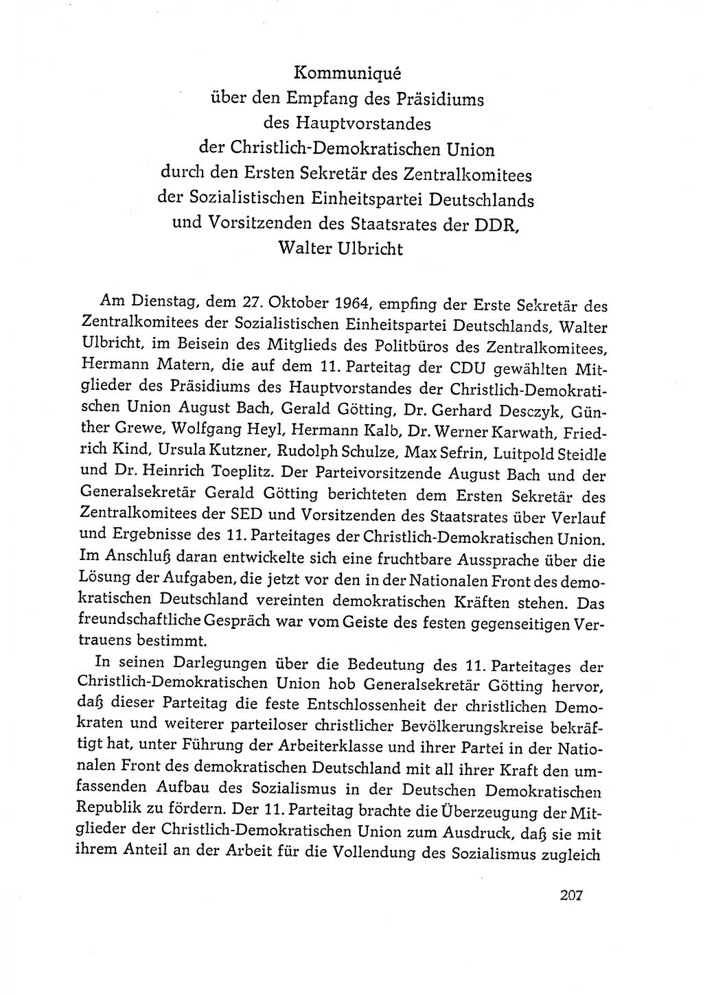 Dokumente der Sozialistischen Einheitspartei Deutschlands (SED) [Deutsche Demokratische Republik (DDR)] 1964-1965, Seite 207 (Dok. SED DDR 1964-1965, S. 207)
