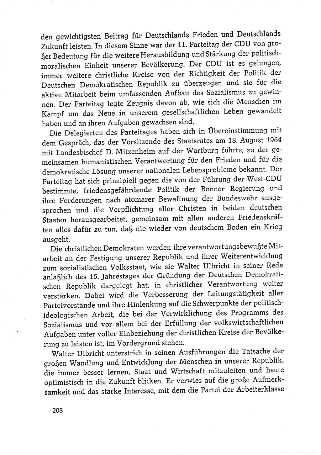 Dokumente der Sozialistischen Einheitspartei Deutschlands (SED) [Deutsche Demokratische Republik (DDR)] 1964-1965, Seite 208 (Dok. SED DDR 1964-1965, S. 208)