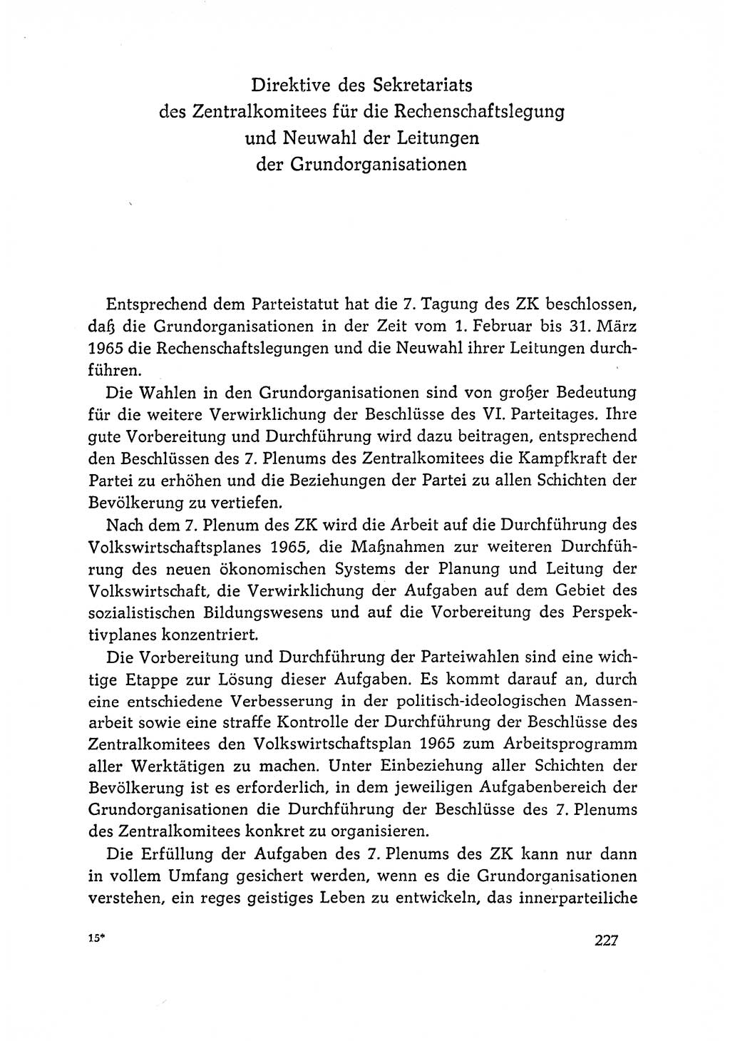 Dokumente der Sozialistischen Einheitspartei Deutschlands (SED) [Deutsche Demokratische Republik (DDR)] 1964-1965, Seite 227 (Dok. SED DDR 1964-1965, S. 227)