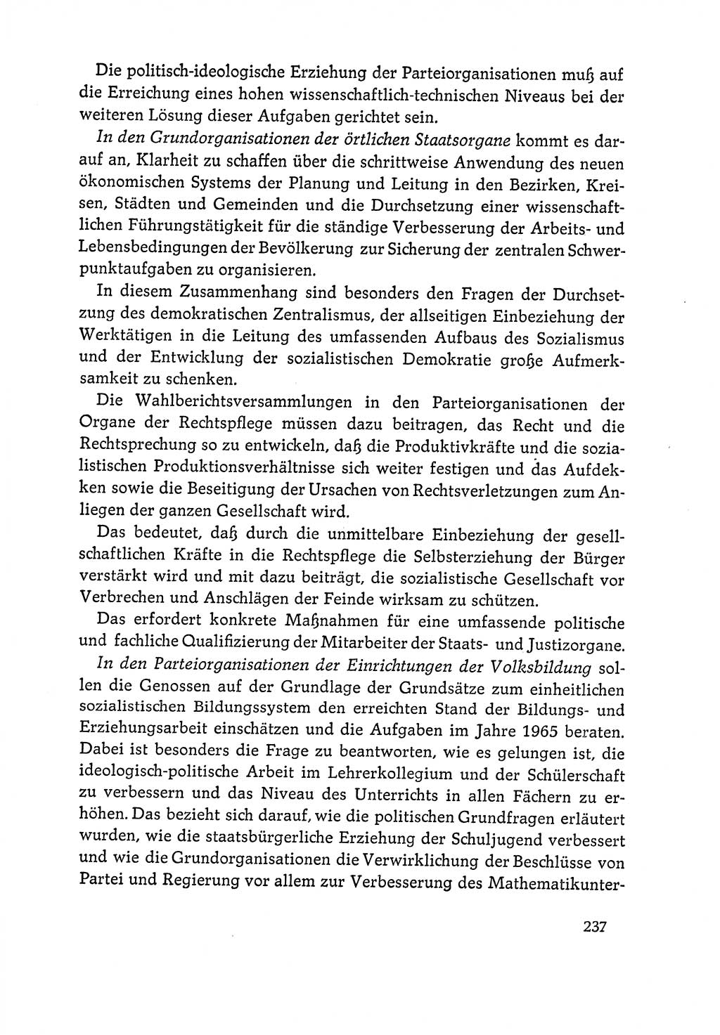 Dokumente der Sozialistischen Einheitspartei Deutschlands (SED) [Deutsche Demokratische Republik (DDR)] 1964-1965, Seite 237 (Dok. SED DDR 1964-1965, S. 237)