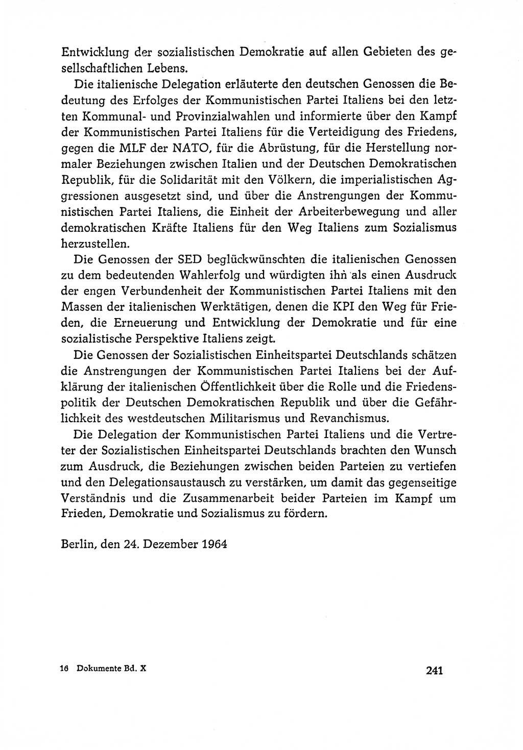 Dokumente der Sozialistischen Einheitspartei Deutschlands (SED) [Deutsche Demokratische Republik (DDR)] 1964-1965, Seite 241 (Dok. SED DDR 1964-1965, S. 241)