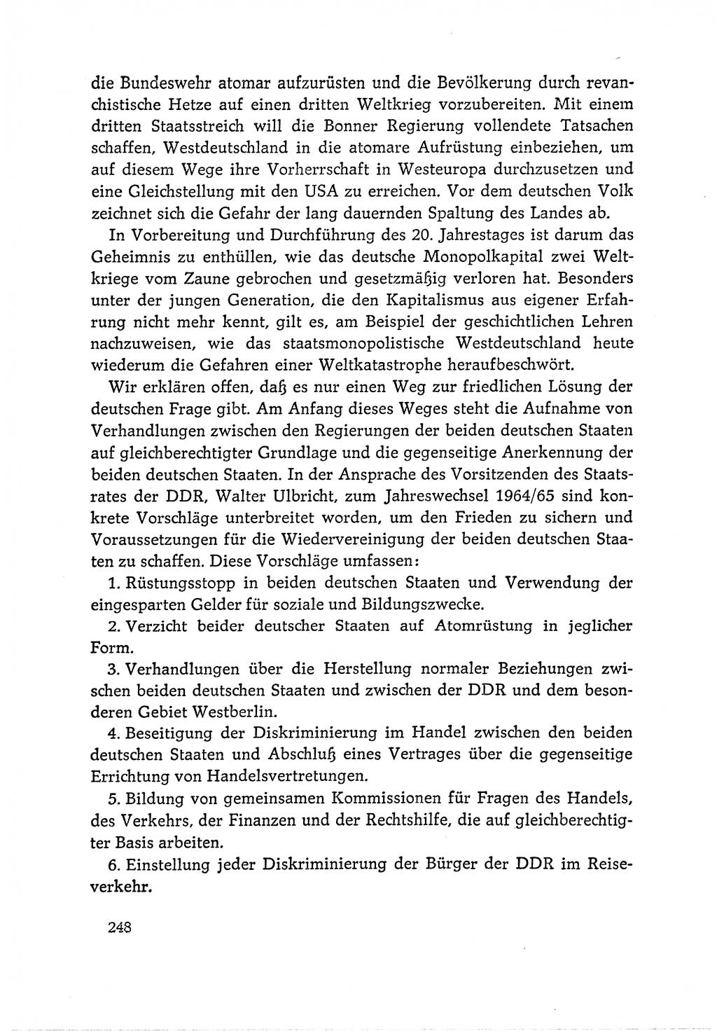 Dokumente der Sozialistischen Einheitspartei Deutschlands (SED) [Deutsche Demokratische Republik (DDR)] 1964-1965, Seite 248 (Dok. SED DDR 1964-1965, S. 248)