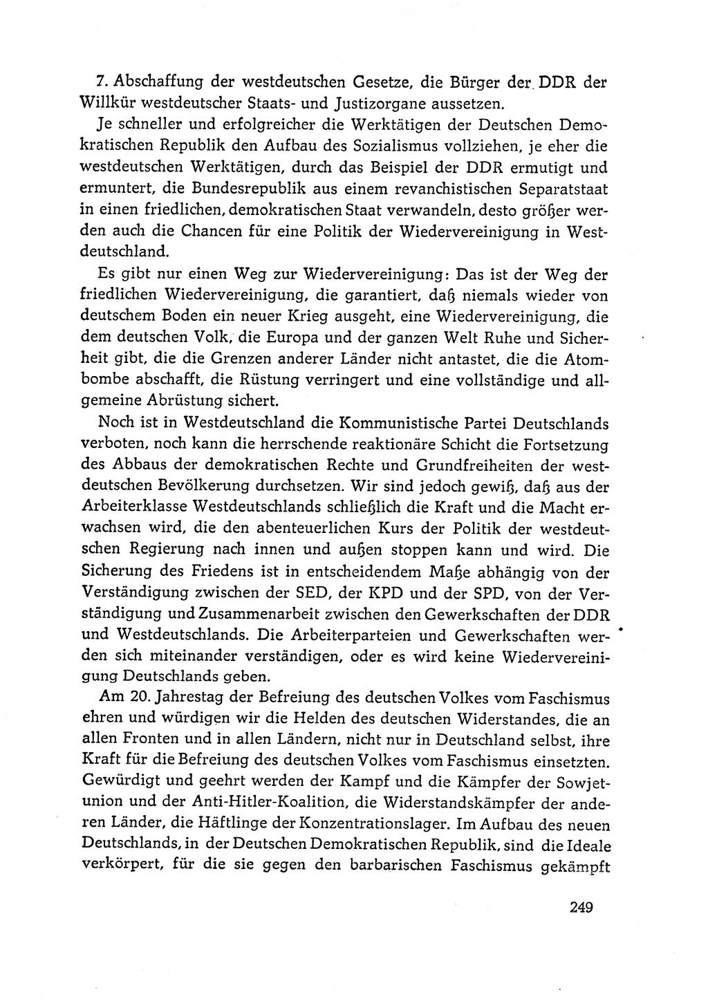 Dokumente der Sozialistischen Einheitspartei Deutschlands (SED) [Deutsche Demokratische Republik (DDR)] 1964-1965, Seite 249 (Dok. SED DDR 1964-1965, S. 249)