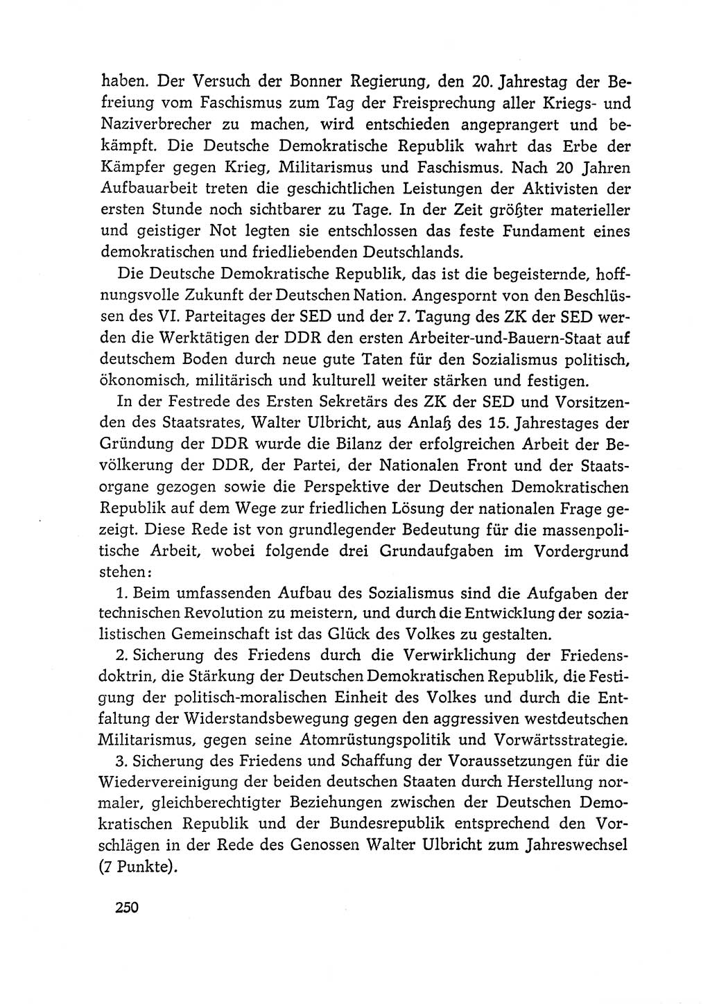 Dokumente der Sozialistischen Einheitspartei Deutschlands (SED) [Deutsche Demokratische Republik (DDR)] 1964-1965, Seite 250 (Dok. SED DDR 1964-1965, S. 250)