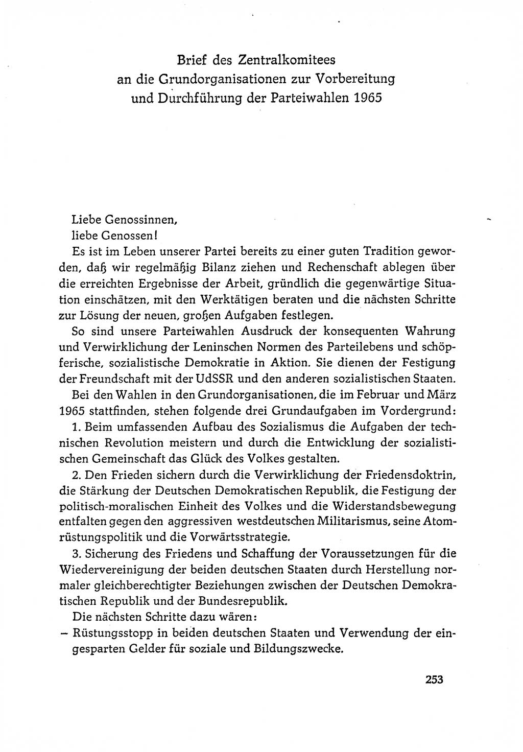 Dokumente der Sozialistischen Einheitspartei Deutschlands (SED) [Deutsche Demokratische Republik (DDR)] 1964-1965, Seite 253 (Dok. SED DDR 1964-1965, S. 253)