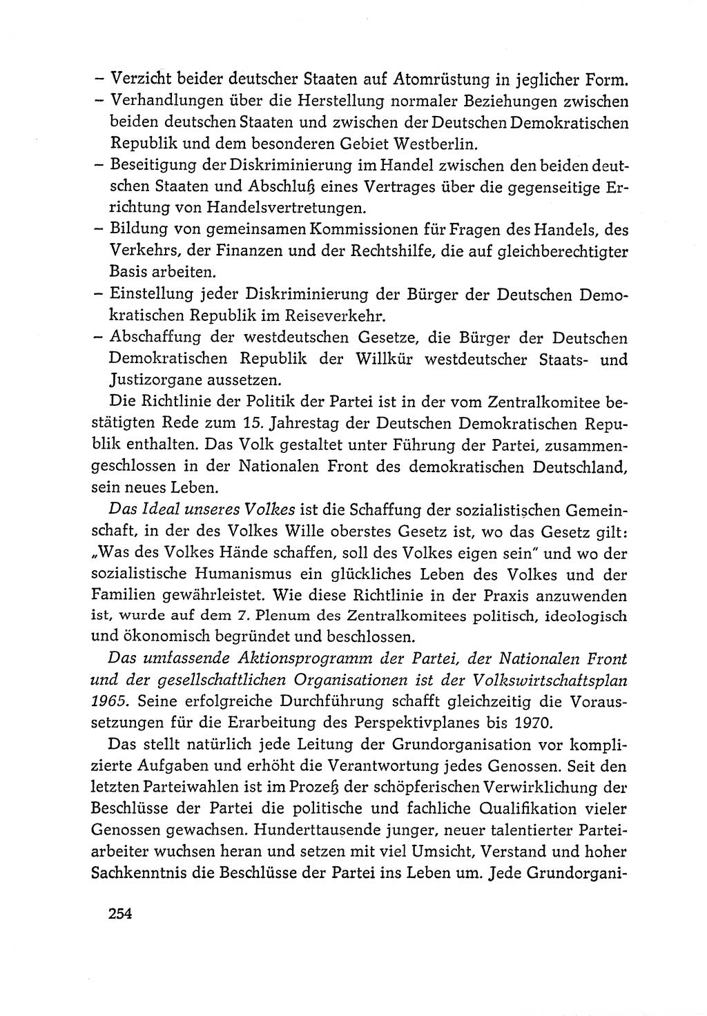 Dokumente der Sozialistischen Einheitspartei Deutschlands (SED) [Deutsche Demokratische Republik (DDR)] 1964-1965, Seite 254 (Dok. SED DDR 1964-1965, S. 254)