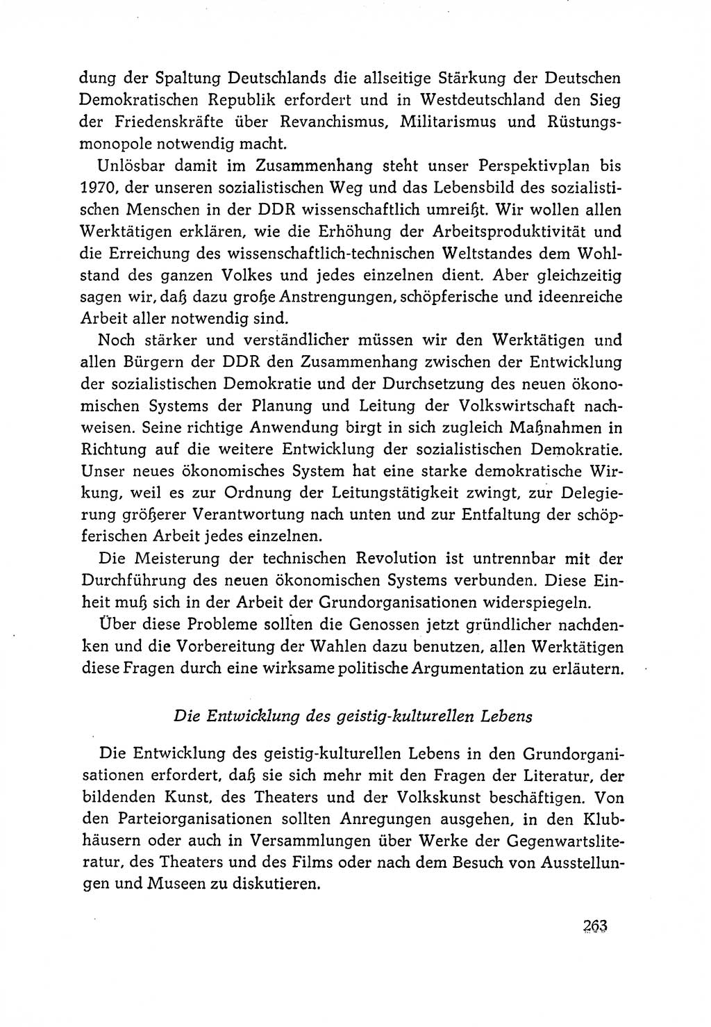 Dokumente der Sozialistischen Einheitspartei Deutschlands (SED) [Deutsche Demokratische Republik (DDR)] 1964-1965, Seite 263 (Dok. SED DDR 1964-1965, S. 263)