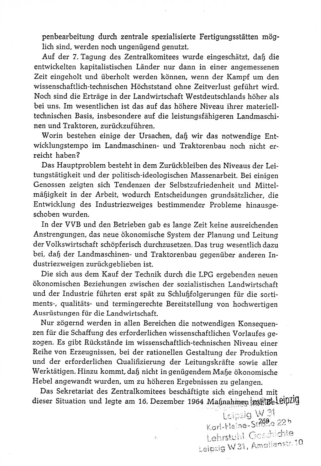 Dokumente der Sozialistischen Einheitspartei Deutschlands (SED) [Deutsche Demokratische Republik (DDR)] 1964-1965, Seite 269 (Dok. SED DDR 1964-1965, S. 269)