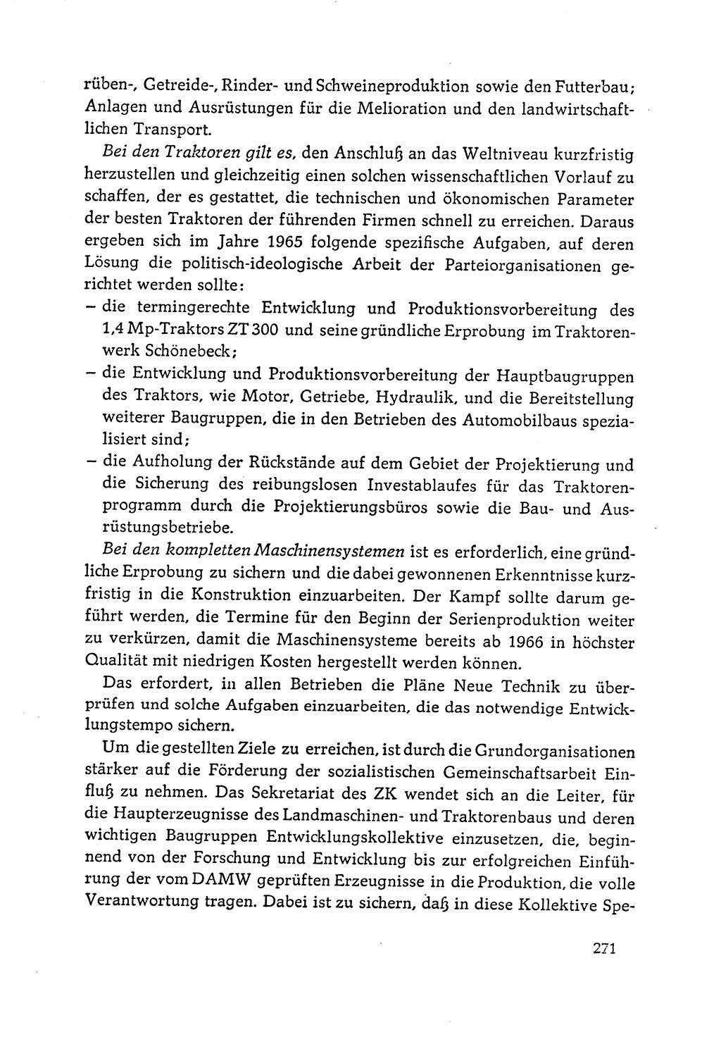 Dokumente der Sozialistischen Einheitspartei Deutschlands (SED) [Deutsche Demokratische Republik (DDR)] 1964-1965, Seite 271 (Dok. SED DDR 1964-1965, S. 271)