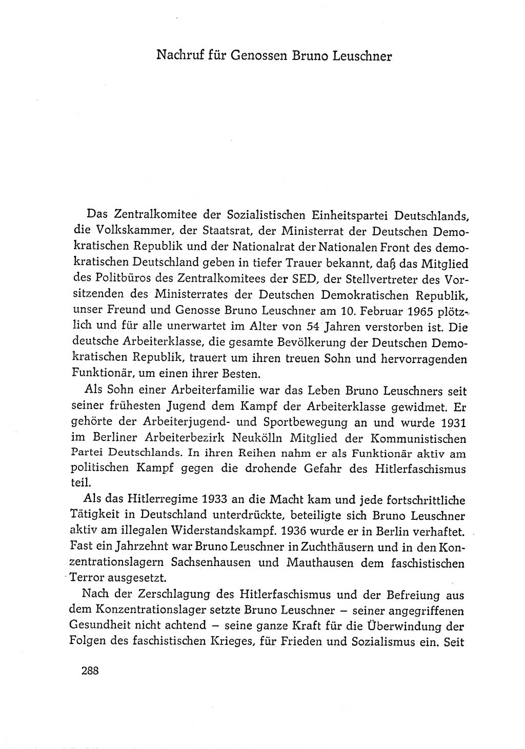 Dokumente der Sozialistischen Einheitspartei Deutschlands (SED) [Deutsche Demokratische Republik (DDR)] 1964-1965, Seite 288 (Dok. SED DDR 1964-1965, S. 288)
