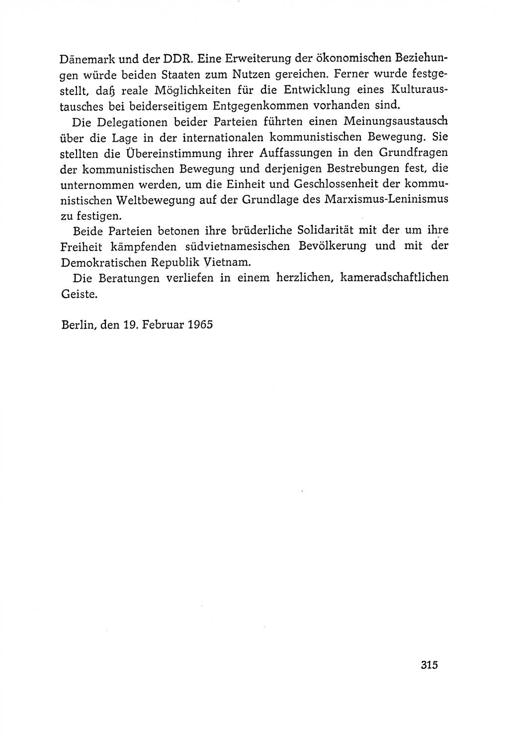 Dokumente der Sozialistischen Einheitspartei Deutschlands (SED) [Deutsche Demokratische Republik (DDR)] 1964-1965, Seite 315 (Dok. SED DDR 1964-1965, S. 315)