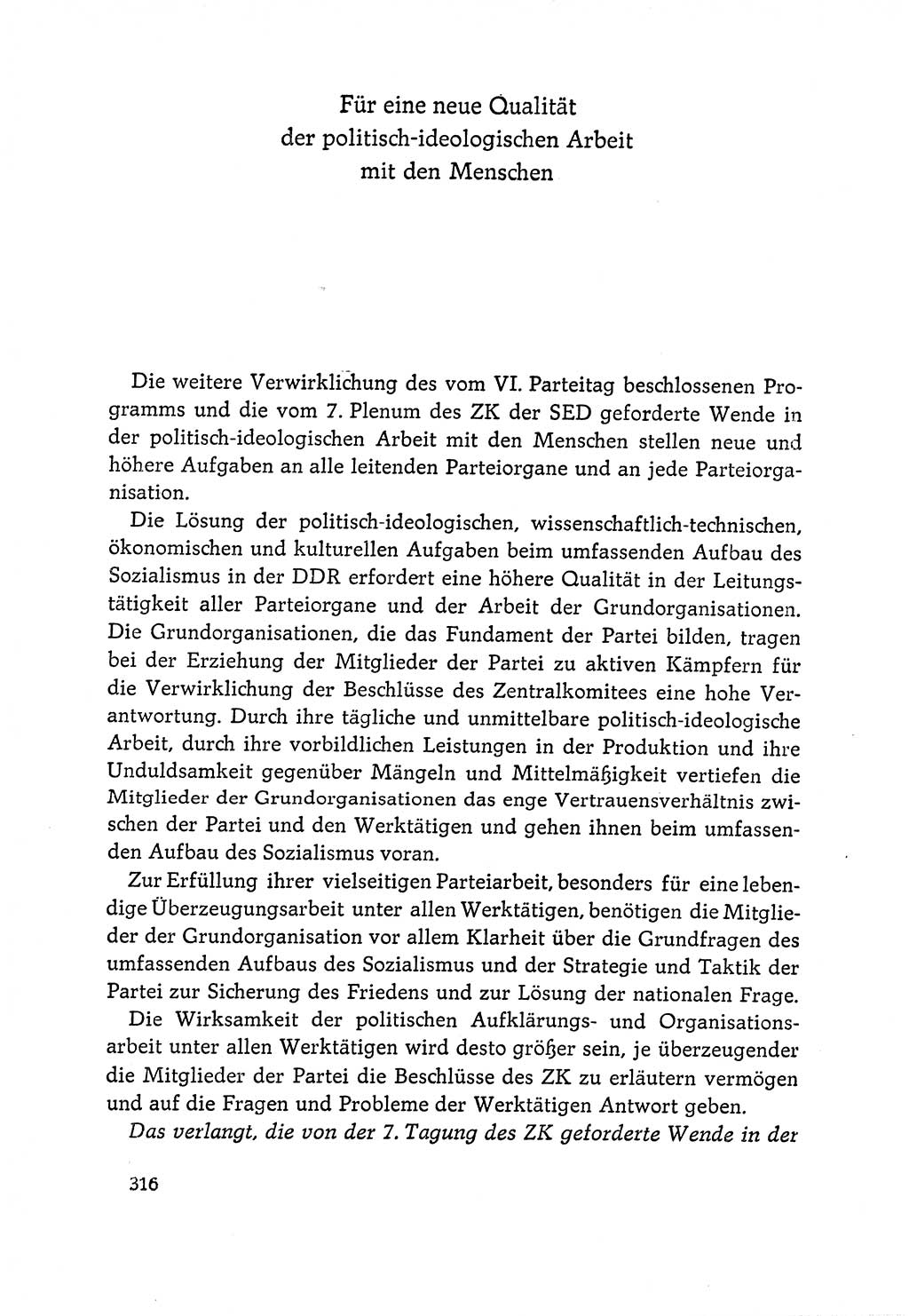 Dokumente der Sozialistischen Einheitspartei Deutschlands (SED) [Deutsche Demokratische Republik (DDR)] 1964-1965, Seite 316 (Dok. SED DDR 1964-1965, S. 316)