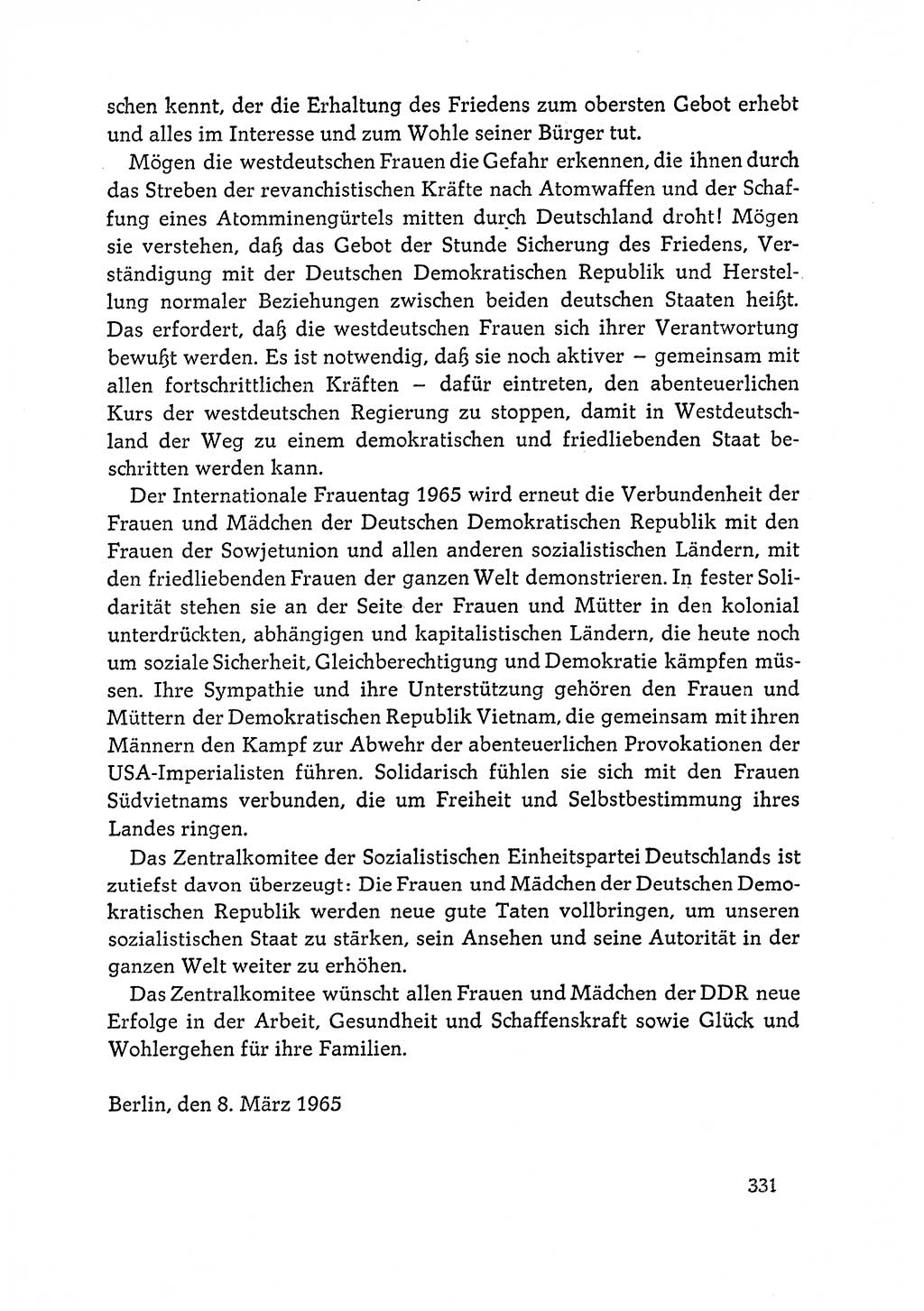 Dokumente der Sozialistischen Einheitspartei Deutschlands (SED) [Deutsche Demokratische Republik (DDR)] 1964-1965, Seite 331 (Dok. SED DDR 1964-1965, S. 331)