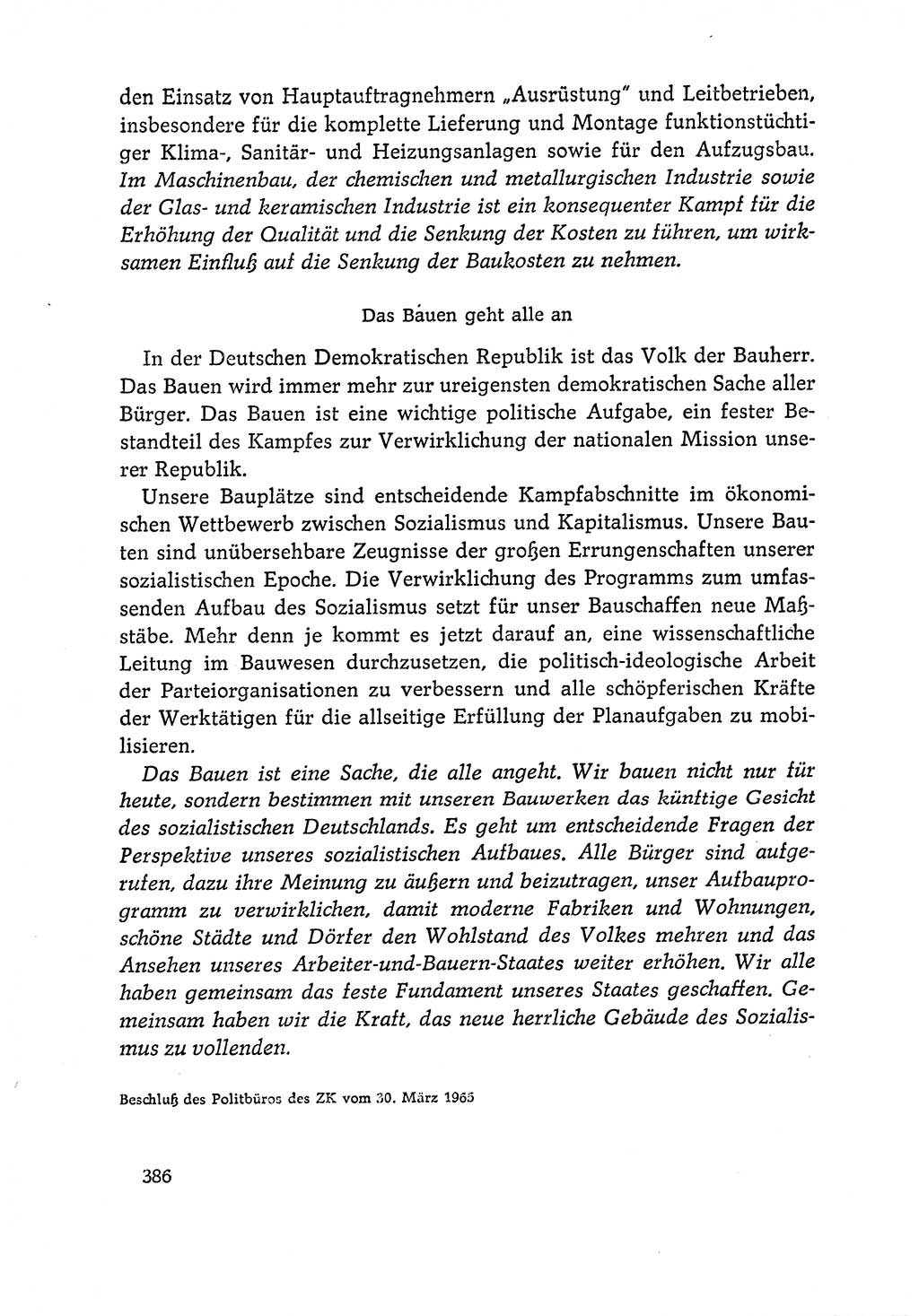 Dokumente der Sozialistischen Einheitspartei Deutschlands (SED) [Deutsche Demokratische Republik (DDR)] 1964-1965, Seite 386 (Dok. SED DDR 1964-1965, S. 386)