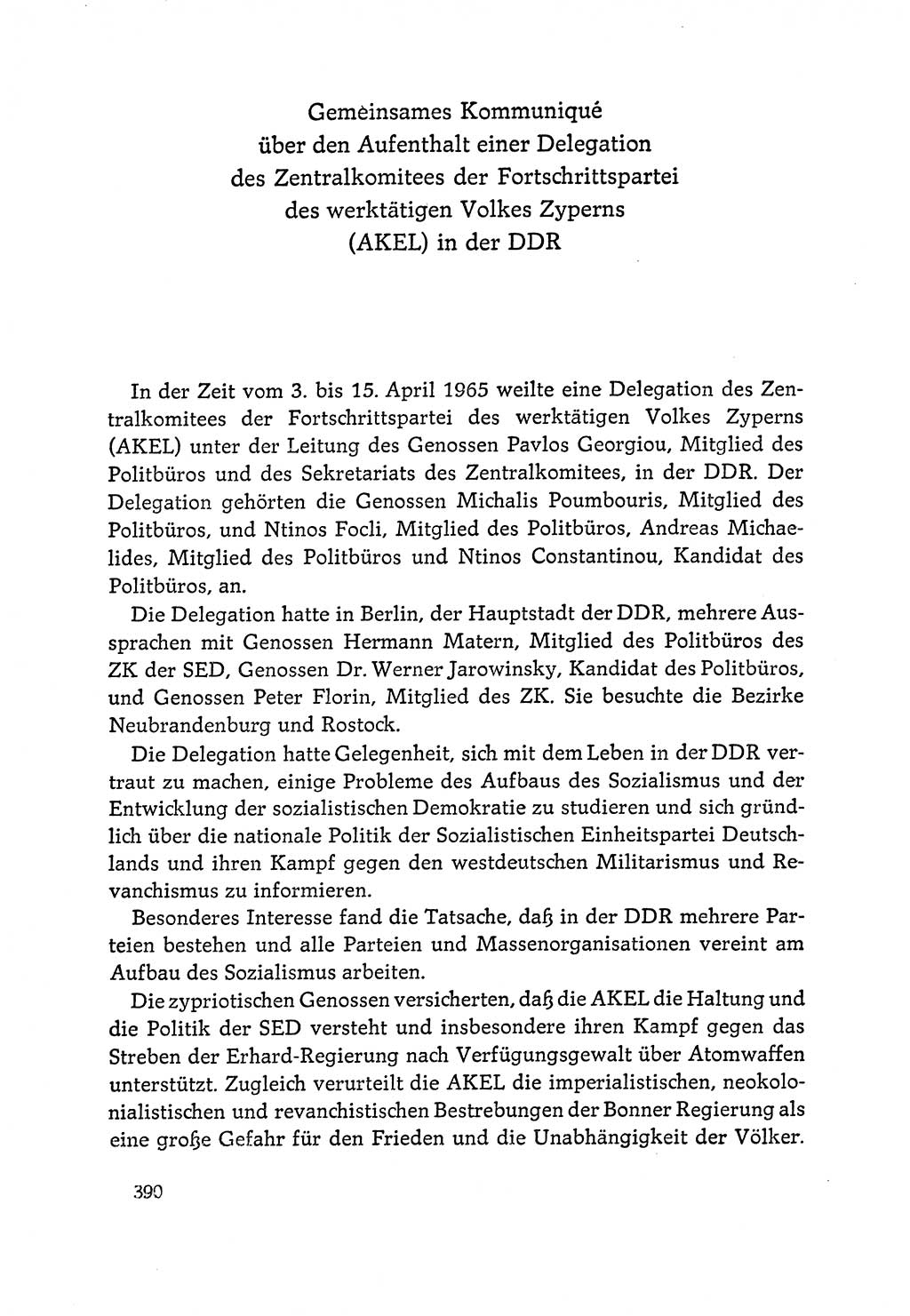 Dokumente der Sozialistischen Einheitspartei Deutschlands (SED) [Deutsche Demokratische Republik (DDR)] 1964-1965, Seite 390 (Dok. SED DDR 1964-1965, S. 390)