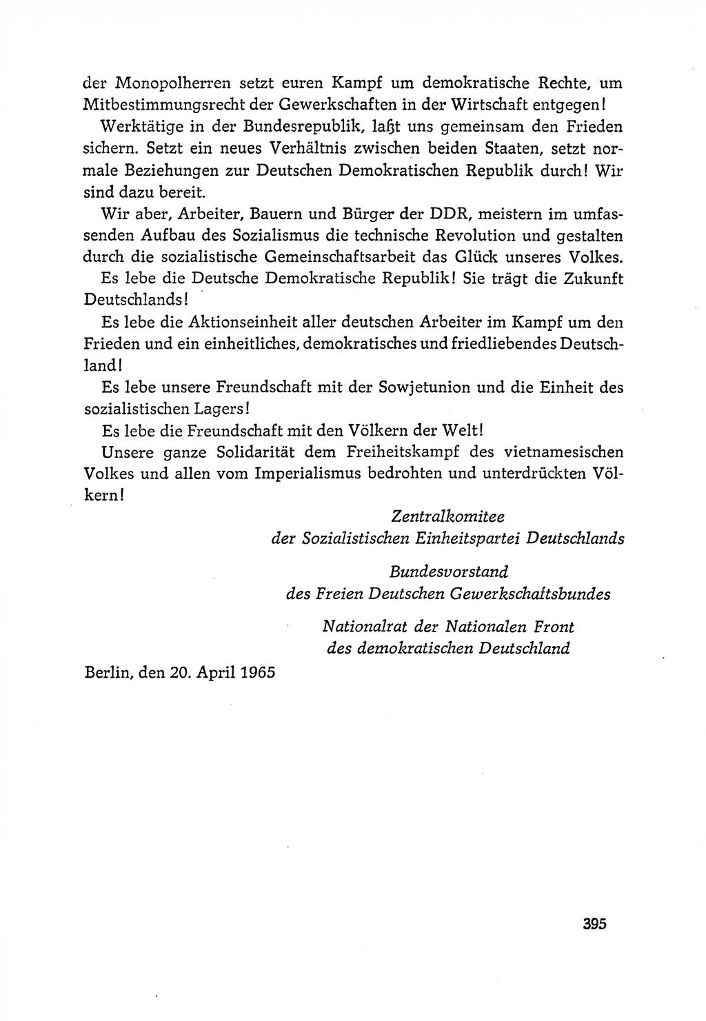 Dokumente der Sozialistischen Einheitspartei Deutschlands (SED) [Deutsche Demokratische Republik (DDR)] 1964-1965, Seite 395 (Dok. SED DDR 1964-1965, S. 395)