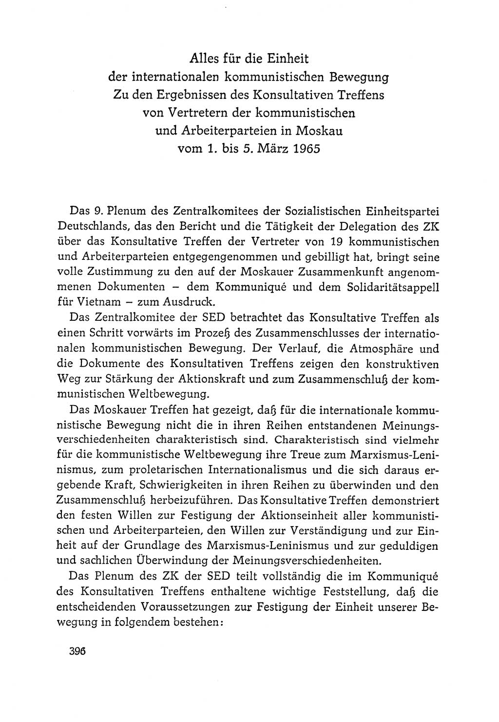 Dokumente der Sozialistischen Einheitspartei Deutschlands (SED) [Deutsche Demokratische Republik (DDR)] 1964-1965, Seite 396 (Dok. SED DDR 1964-1965, S. 396)