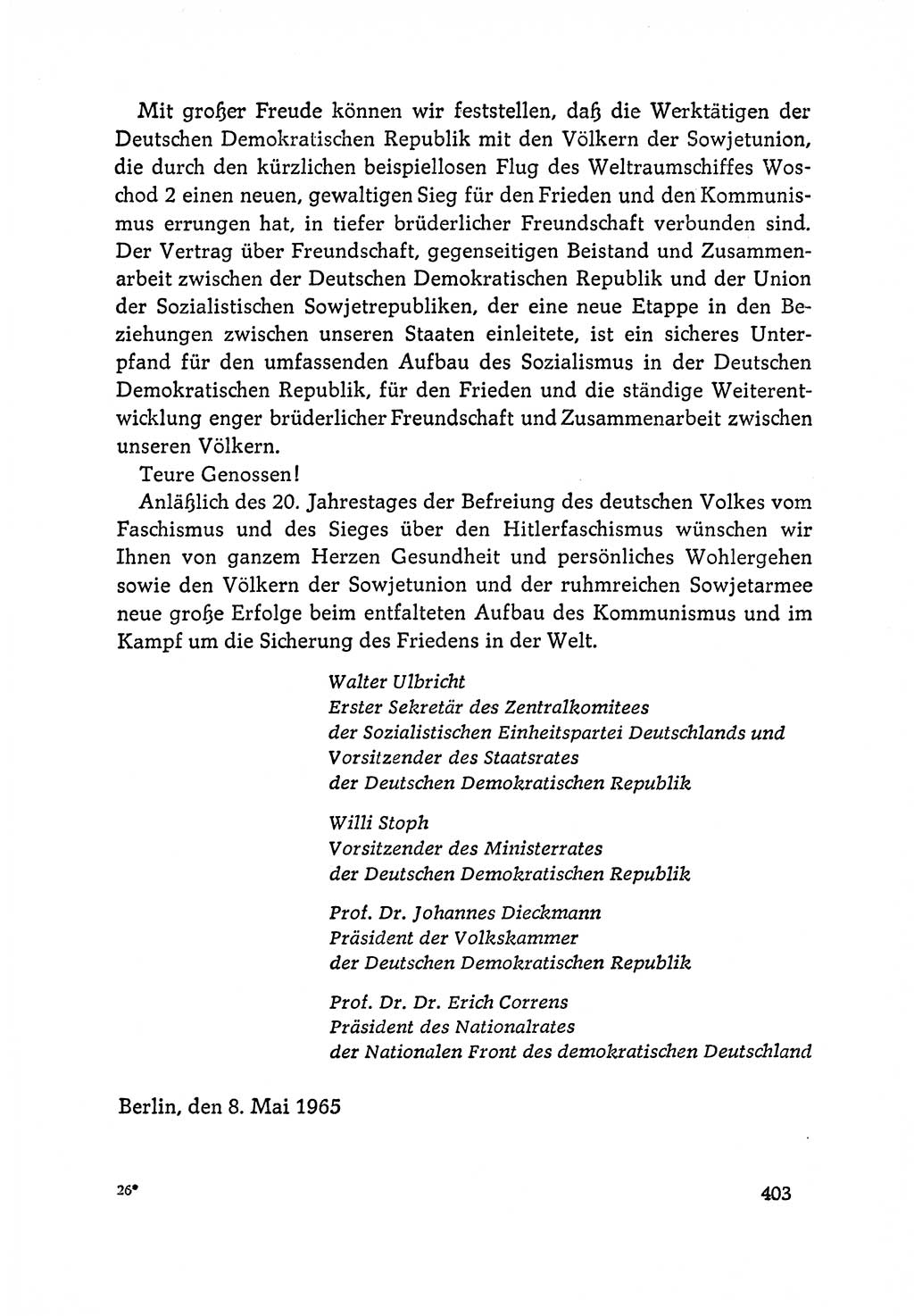 Dokumente der Sozialistischen Einheitspartei Deutschlands (SED) [Deutsche Demokratische Republik (DDR)] 1964-1965, Seite 403 (Dok. SED DDR 1964-1965, S. 403)