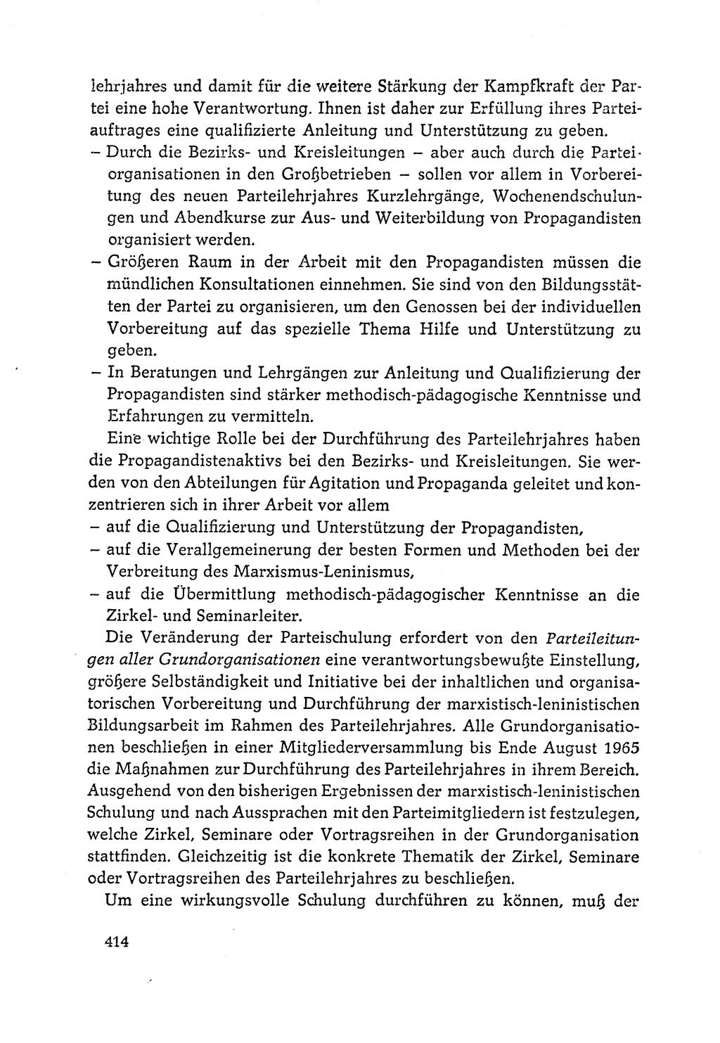 Dokumente der Sozialistischen Einheitspartei Deutschlands (SED) [Deutsche Demokratische Republik (DDR)] 1964-1965, Seite 414 (Dok. SED DDR 1964-1965, S. 414)