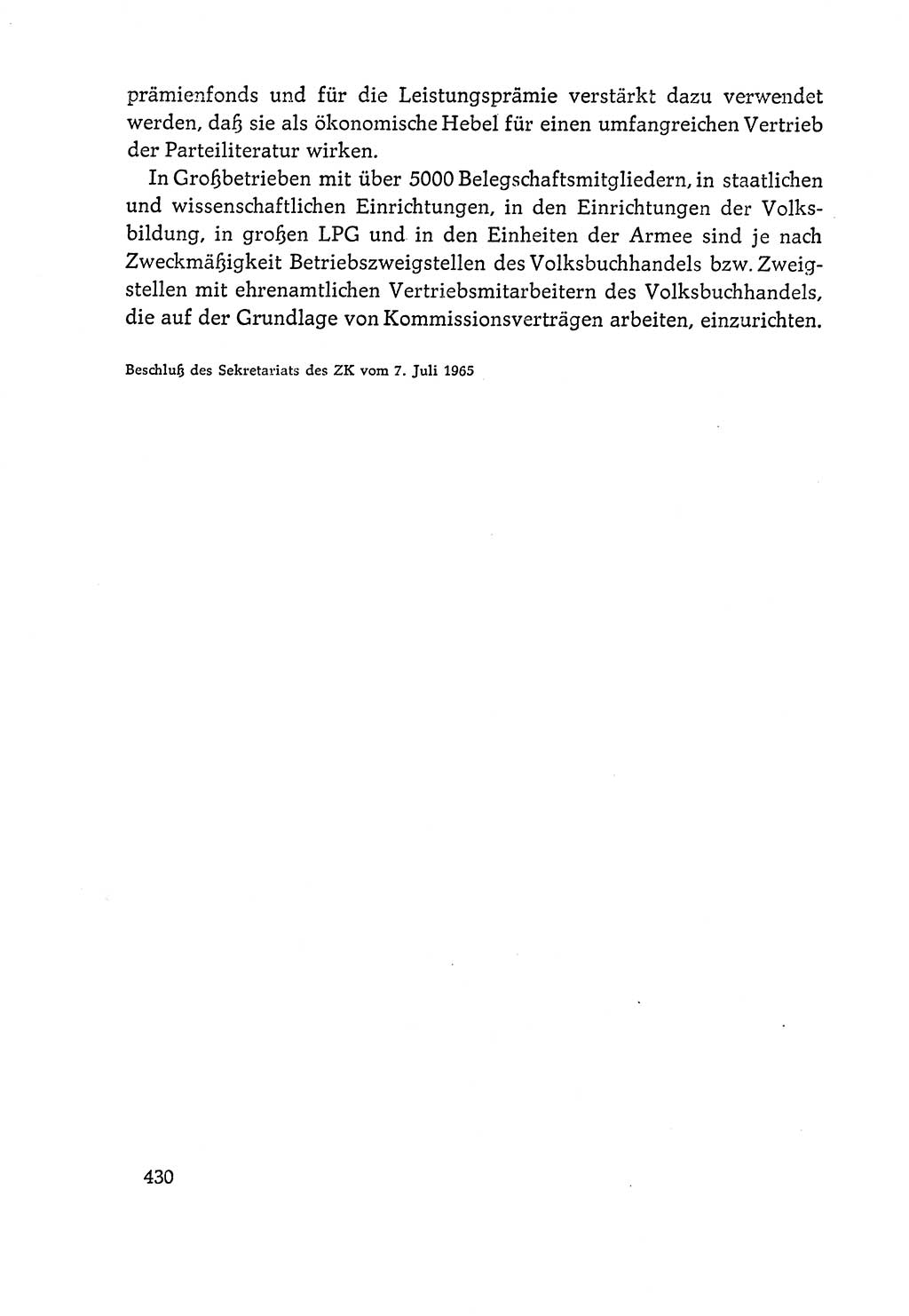 Dokumente der Sozialistischen Einheitspartei Deutschlands (SED) [Deutsche Demokratische Republik (DDR)] 1964-1965, Seite 430 (Dok. SED DDR 1964-1965, S. 430)