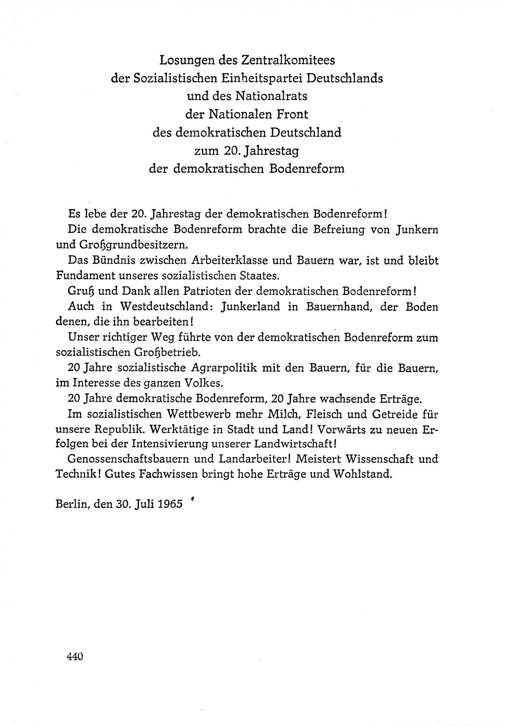 Dokumente der Sozialistischen Einheitspartei Deutschlands (SED) [Deutsche Demokratische Republik (DDR)] 1964-1965, Seite 440 (Dok. SED DDR 1964-1965, S. 440)
