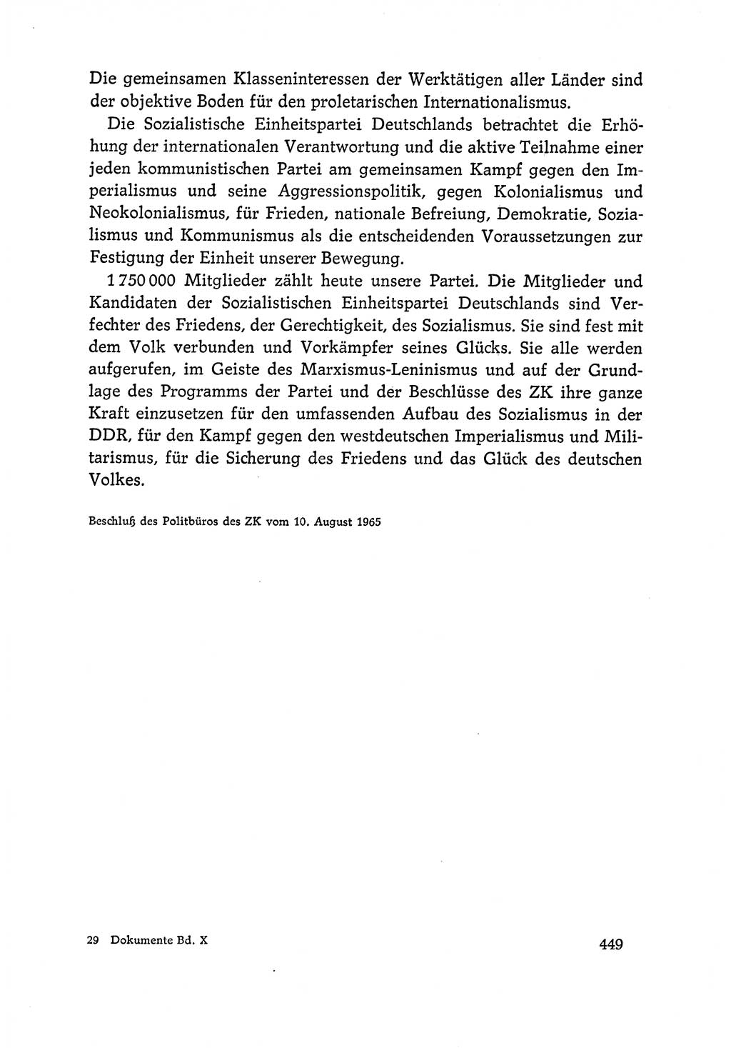 Dokumente der Sozialistischen Einheitspartei Deutschlands (SED) [Deutsche Demokratische Republik (DDR)] 1964-1965, Seite 449 (Dok. SED DDR 1964-1965, S. 449)