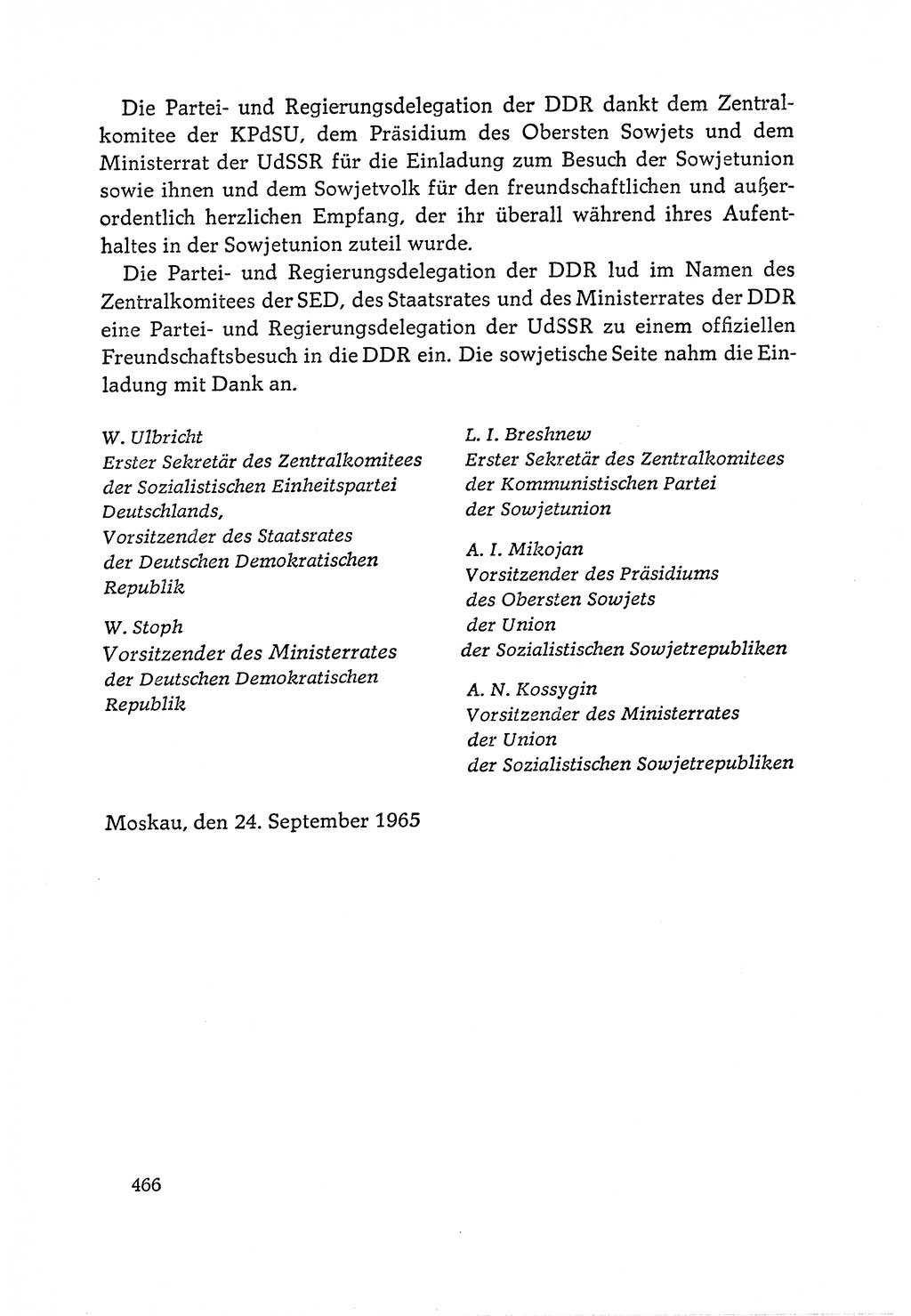 Dokumente der Sozialistischen Einheitspartei Deutschlands (SED) [Deutsche Demokratische Republik (DDR)] 1964-1965, Seite 466 (Dok. SED DDR 1964-1965, S. 466)