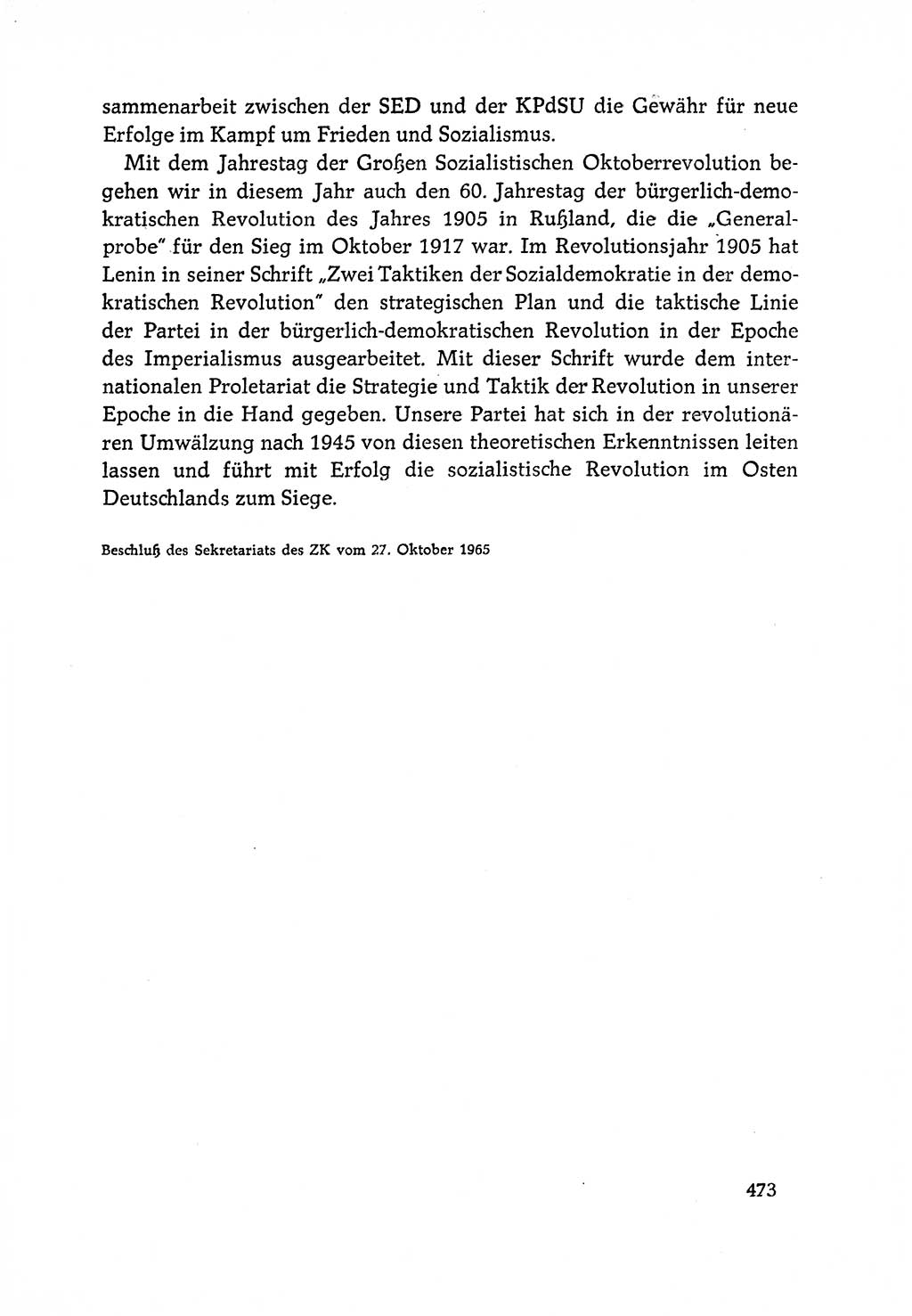 Dokumente der Sozialistischen Einheitspartei Deutschlands (SED) [Deutsche Demokratische Republik (DDR)] 1964-1965, Seite 473 (Dok. SED DDR 1964-1965, S. 473)