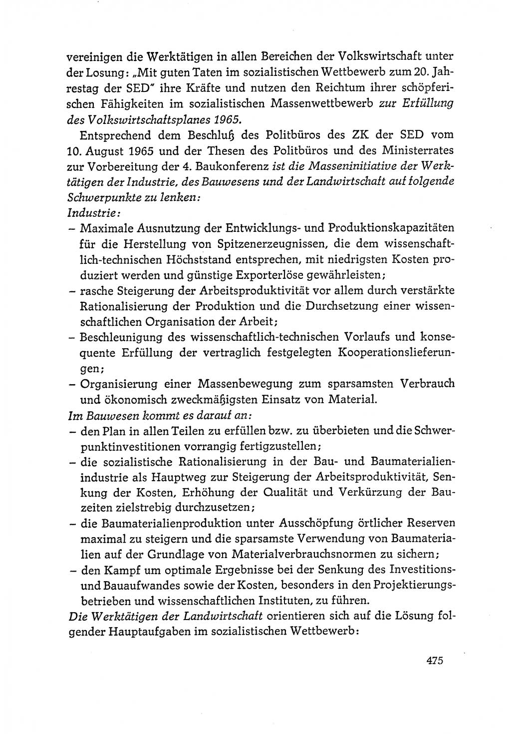 Dokumente der Sozialistischen Einheitspartei Deutschlands (SED) [Deutsche Demokratische Republik (DDR)] 1964-1965, Seite 475 (Dok. SED DDR 1964-1965, S. 475)