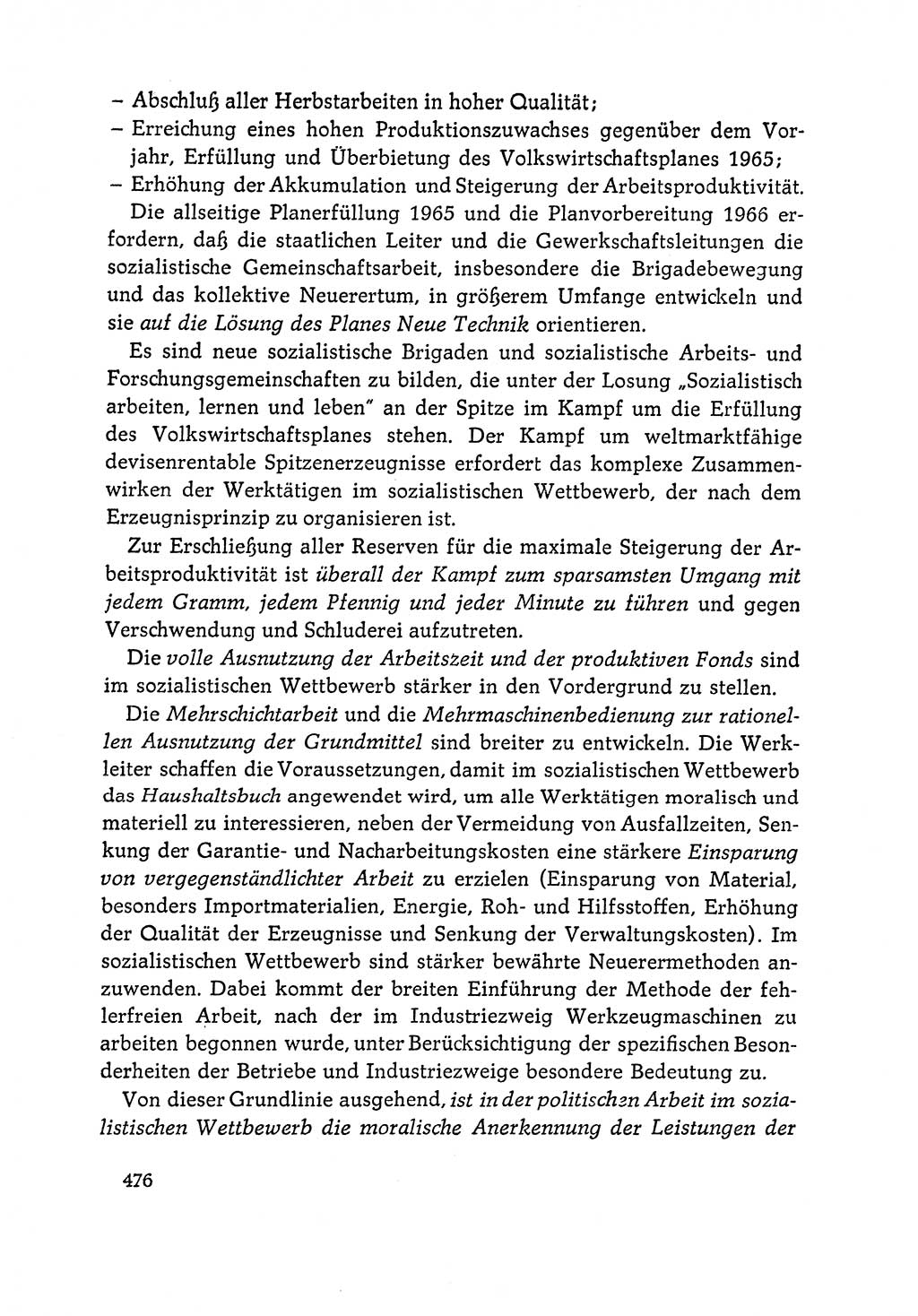 Dokumente der Sozialistischen Einheitspartei Deutschlands (SED) [Deutsche Demokratische Republik (DDR)] 1964-1965, Seite 476 (Dok. SED DDR 1964-1965, S. 476)
