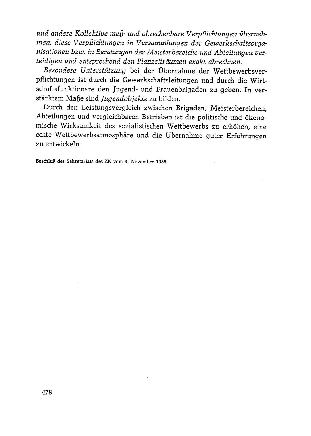 Dokumente der Sozialistischen Einheitspartei Deutschlands (SED) [Deutsche Demokratische Republik (DDR)] 1964-1965, Seite 478 (Dok. SED DDR 1964-1965, S. 478)