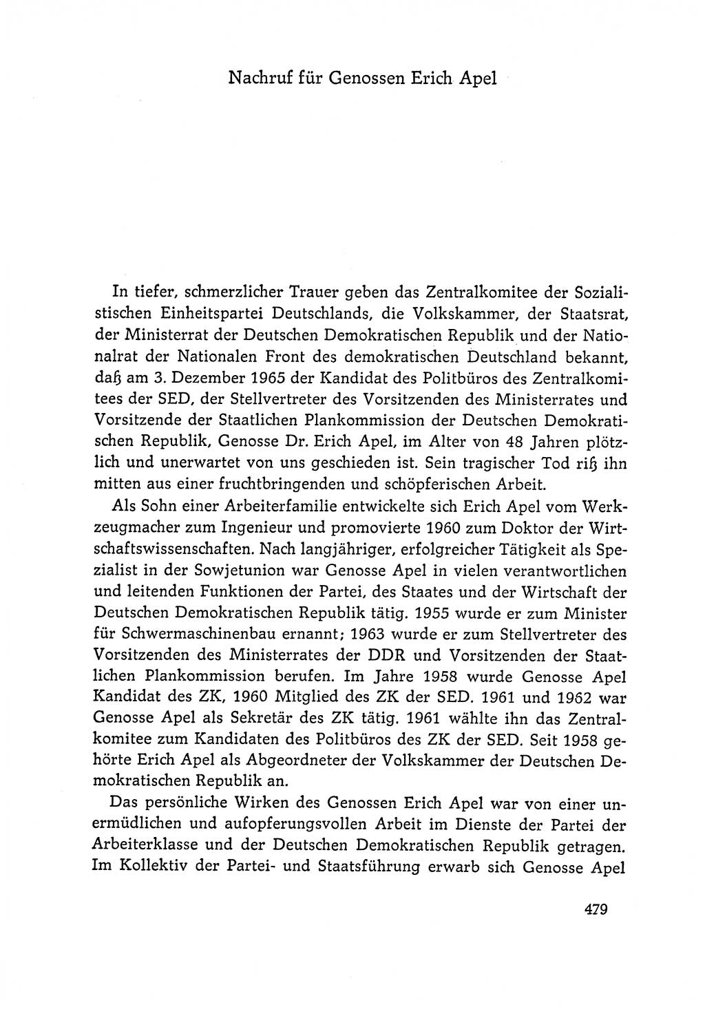 Dokumente der Sozialistischen Einheitspartei Deutschlands (SED) [Deutsche Demokratische Republik (DDR)] 1964-1965, Seite 479 (Dok. SED DDR 1964-1965, S. 479)