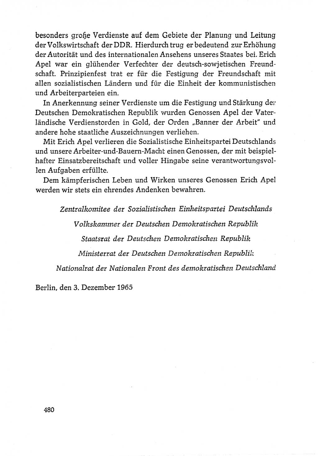 Dokumente der Sozialistischen Einheitspartei Deutschlands (SED) [Deutsche Demokratische Republik (DDR)] 1964-1965, Seite 480 (Dok. SED DDR 1964-1965, S. 480)