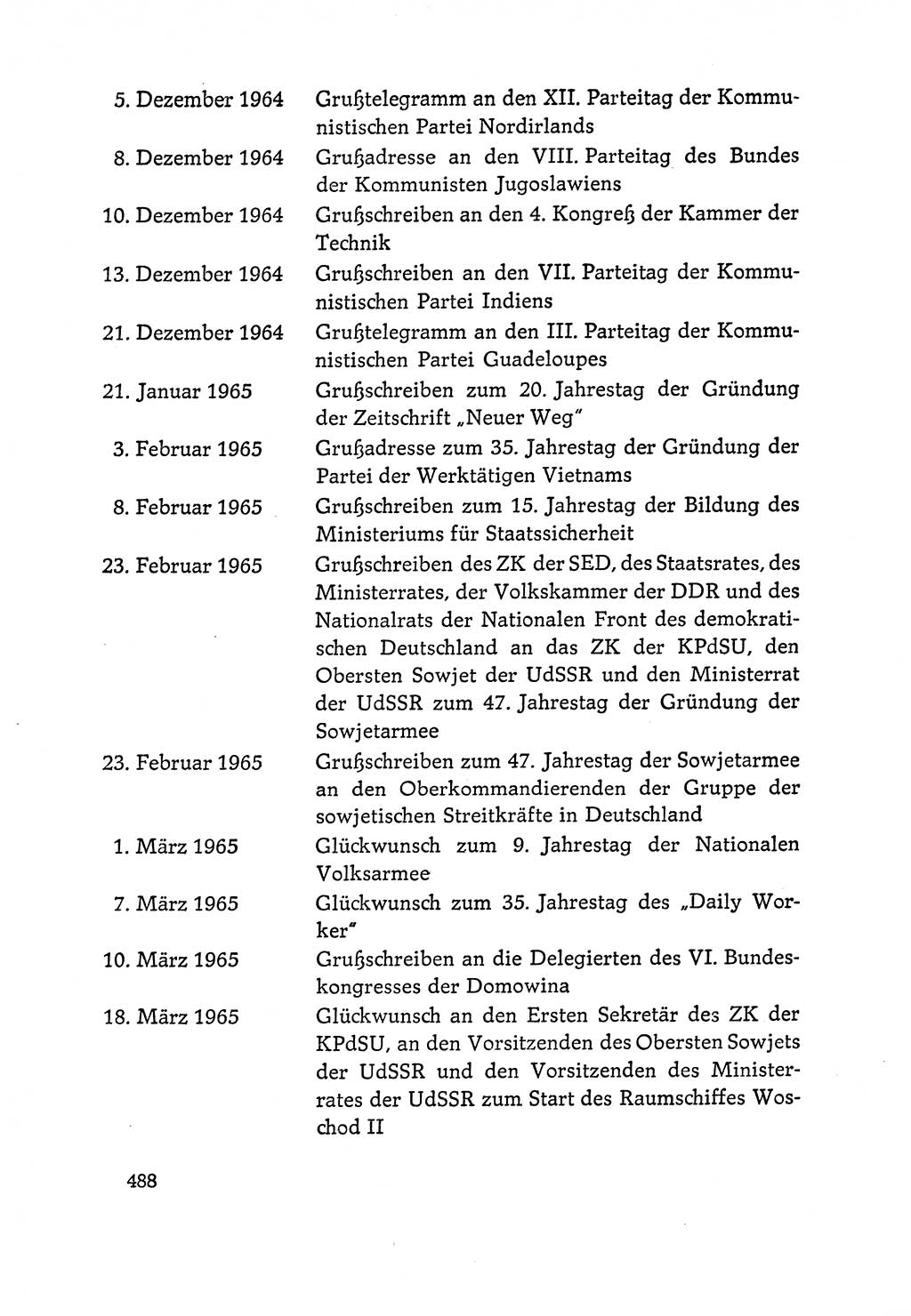 Dokumente der Sozialistischen Einheitspartei Deutschlands (SED) [Deutsche Demokratische Republik (DDR)] 1964-1965, Seite 488 (Dok. SED DDR 1964-1965, S. 488)
